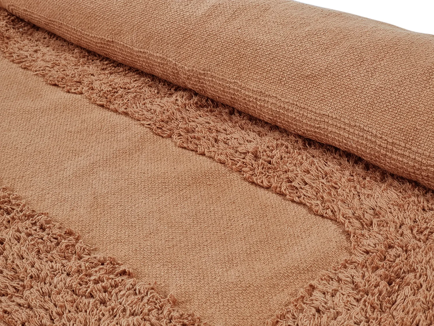 Runde tæpper - Alexa Natural Cotton Shaggy (terracotta)