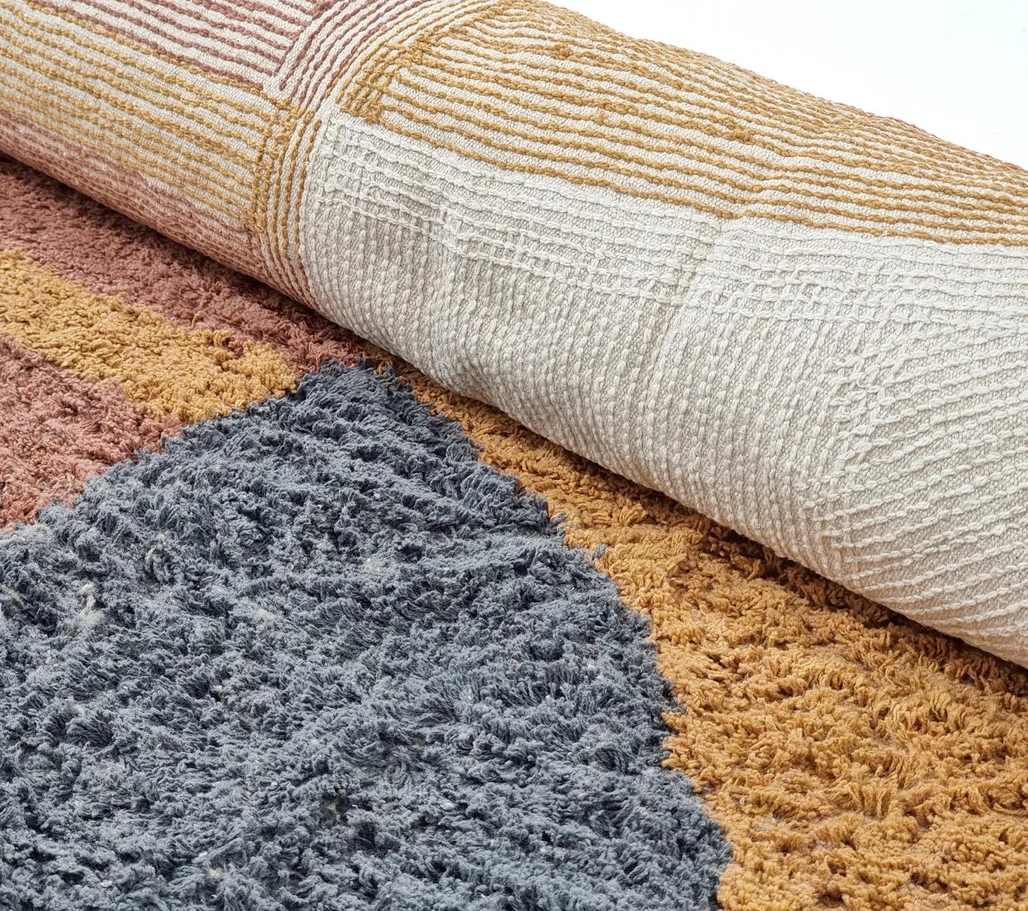 Runde tæpper - Alpe Natural Cotton Shaggy (multi)