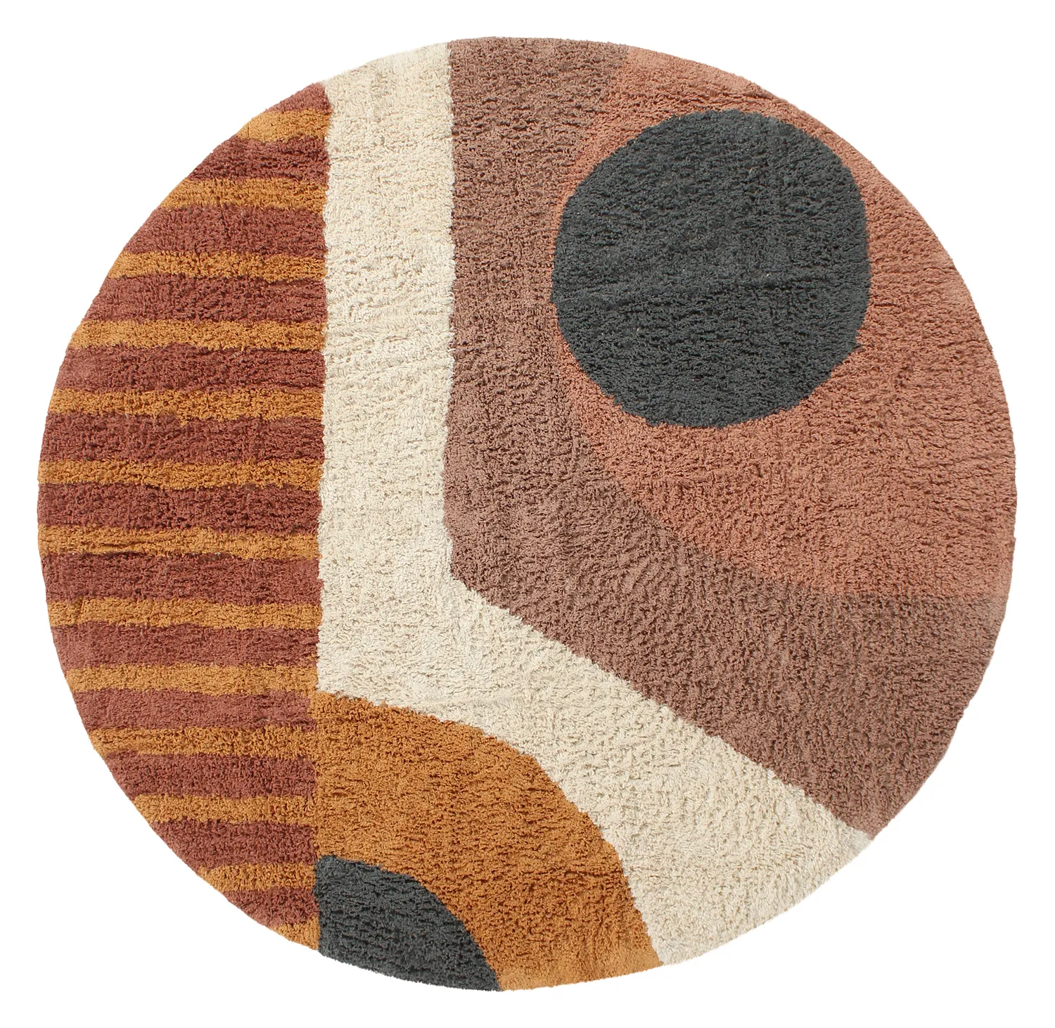 Runde tæpper - Alpe Natural Cotton Shaggy (multi)