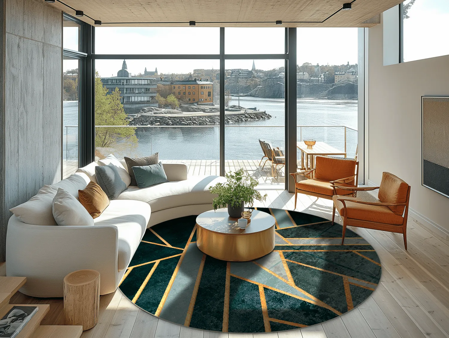 Rundt tæppe - Amasra (grøn)