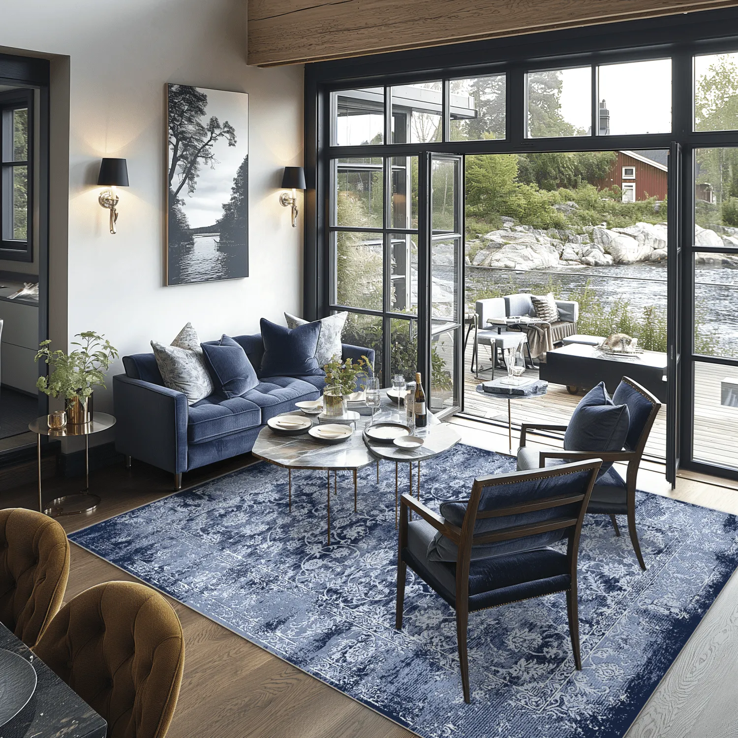 Wilton-tæppe - Amaya (blå)