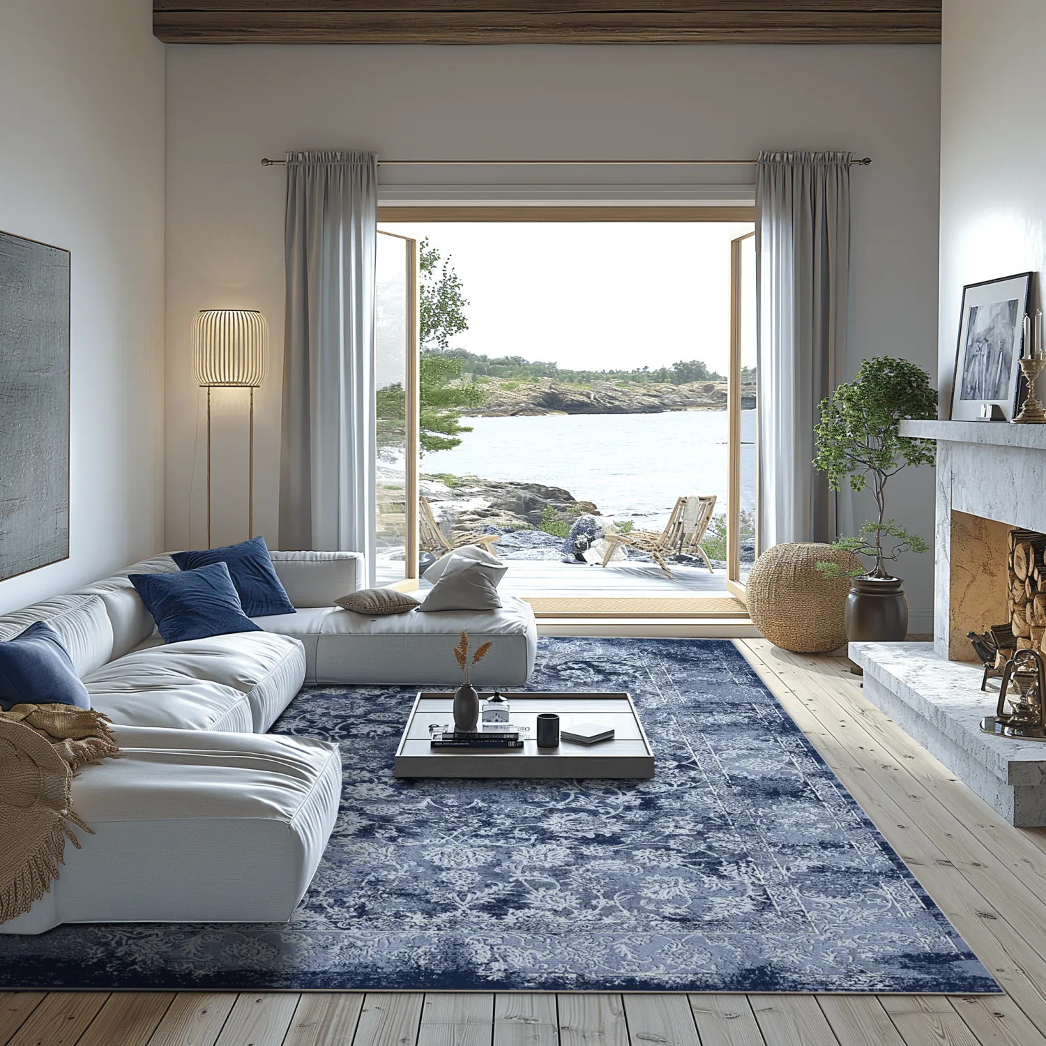 Wilton-tæppe - Amaya (blå)