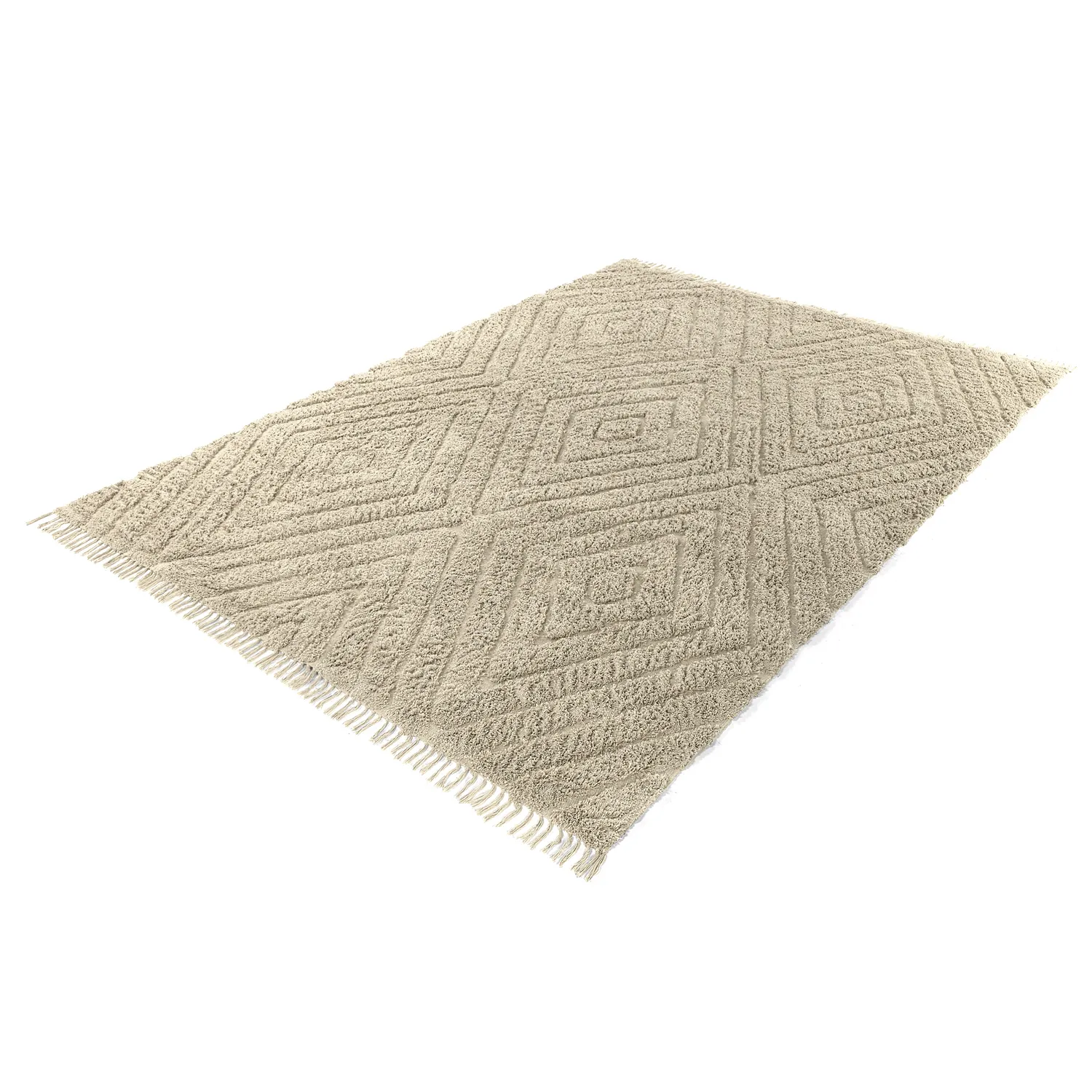 Ryatæpper - Amberley Natural Cotton Shaggy (beige)