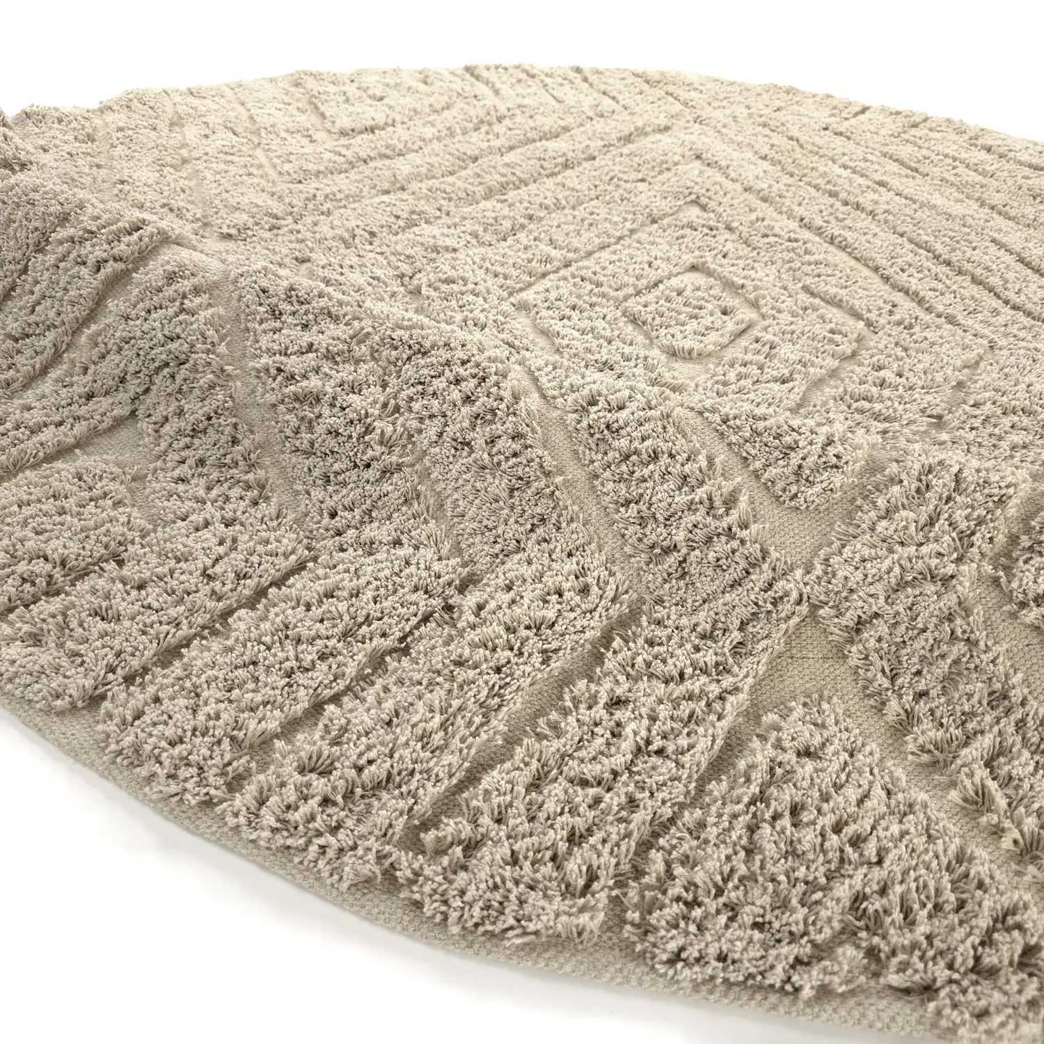 Runde tæpper - Amberley Natural Cotton Shaggy (beige)