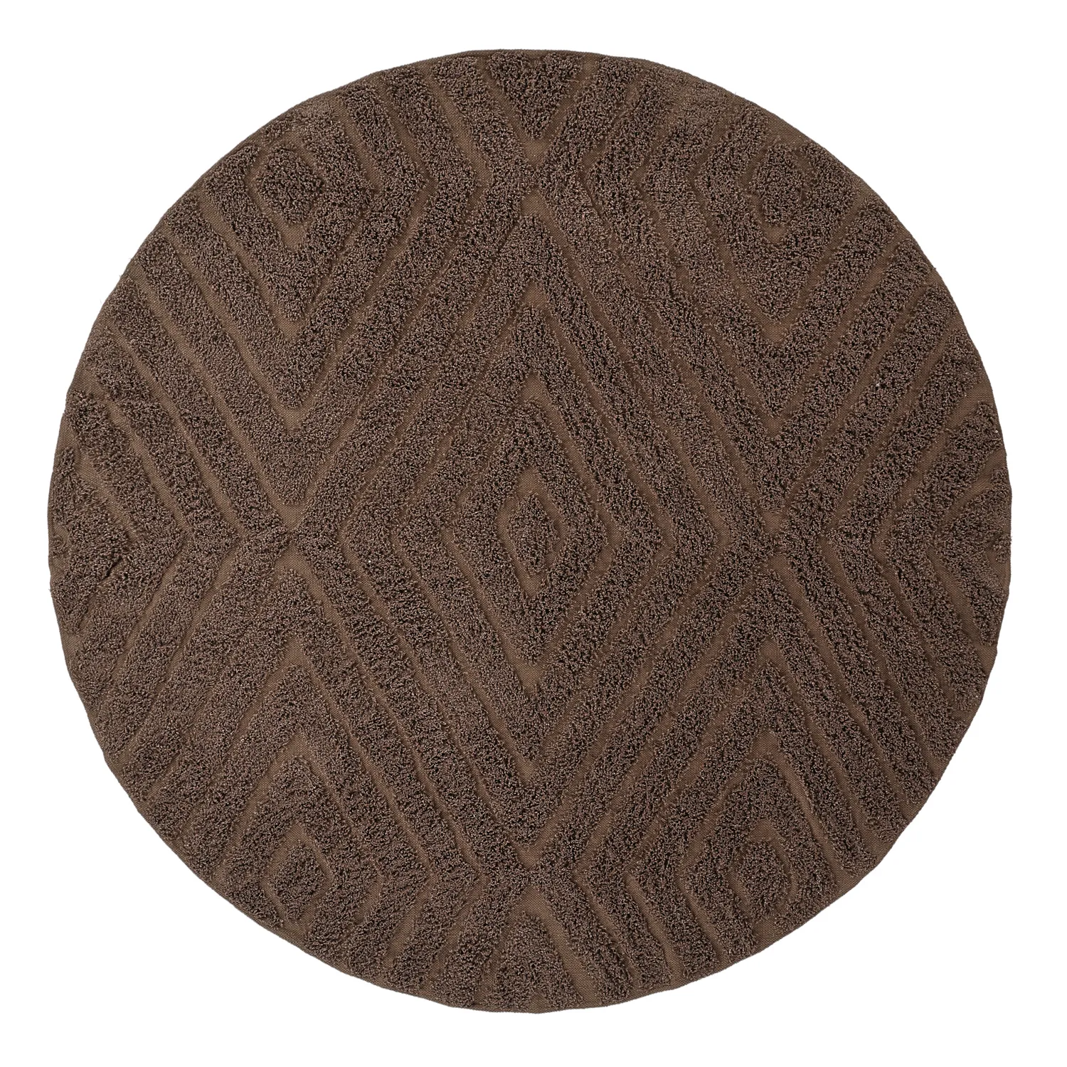 Runde tæpper - Amberley Natural Cotton Shaggy (brun)