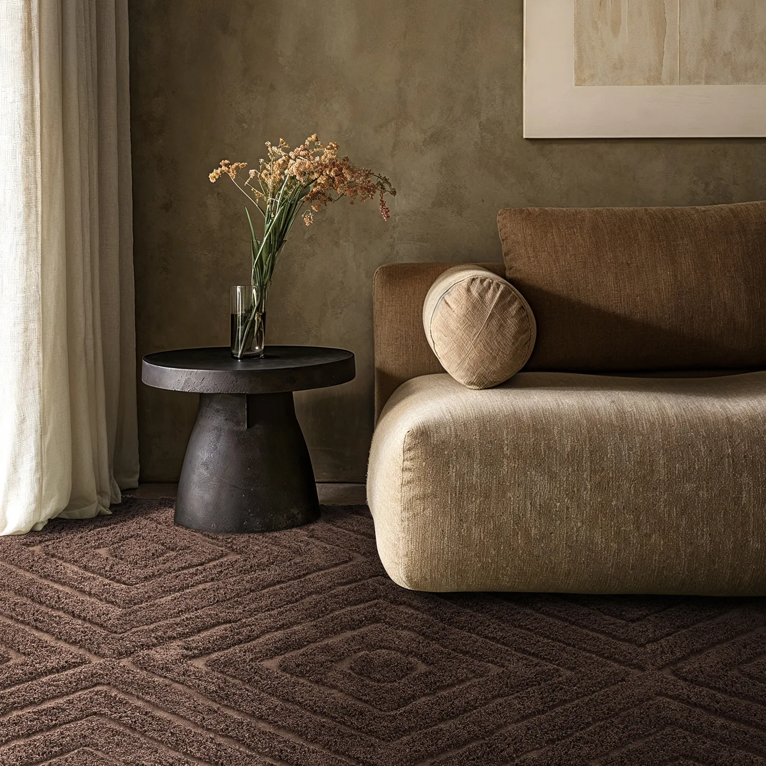 Ryatæpper - Amberley Natural Cotton Shaggy (brun)