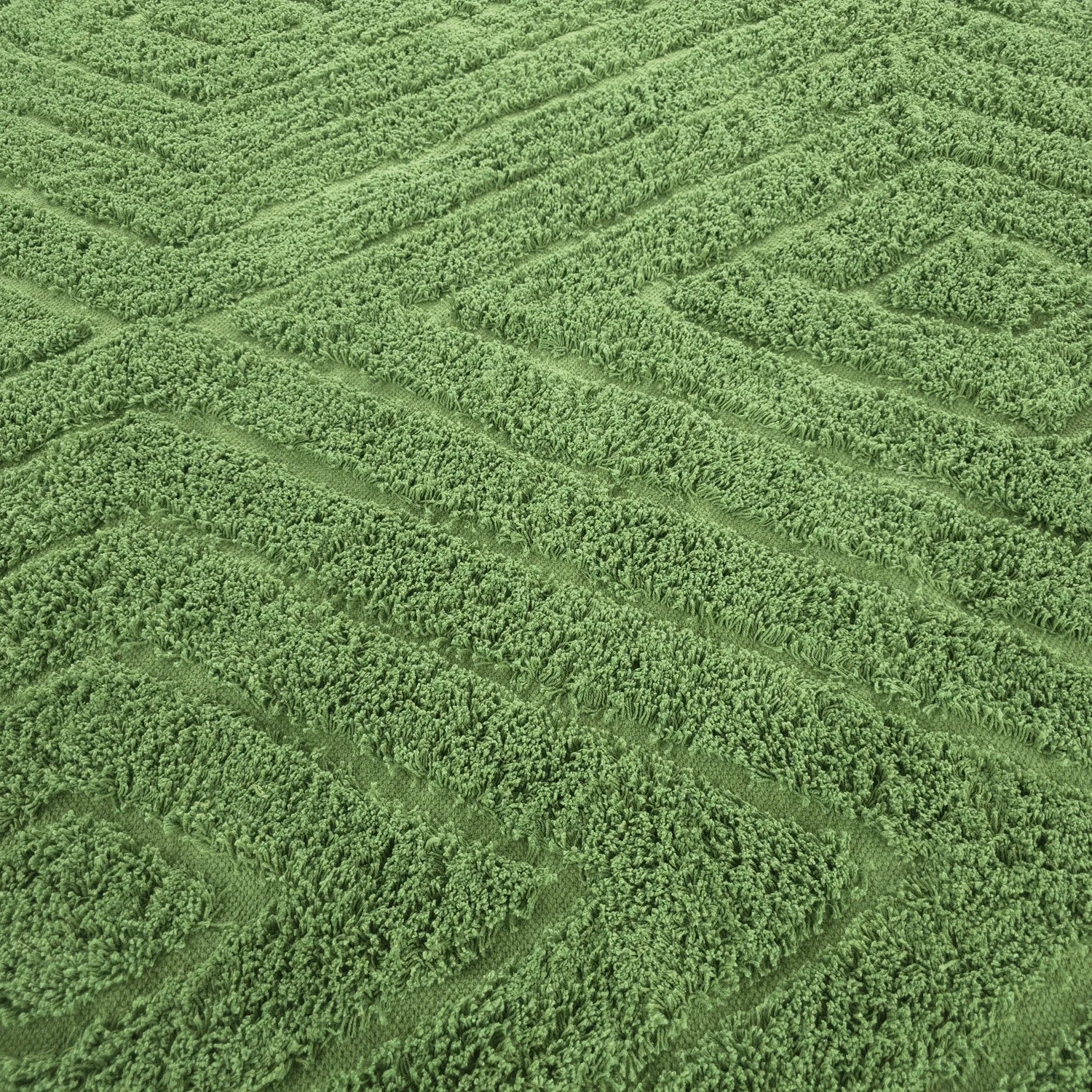 Ryatæpper - Amberley Natural Cotton Shaggy (grøn)