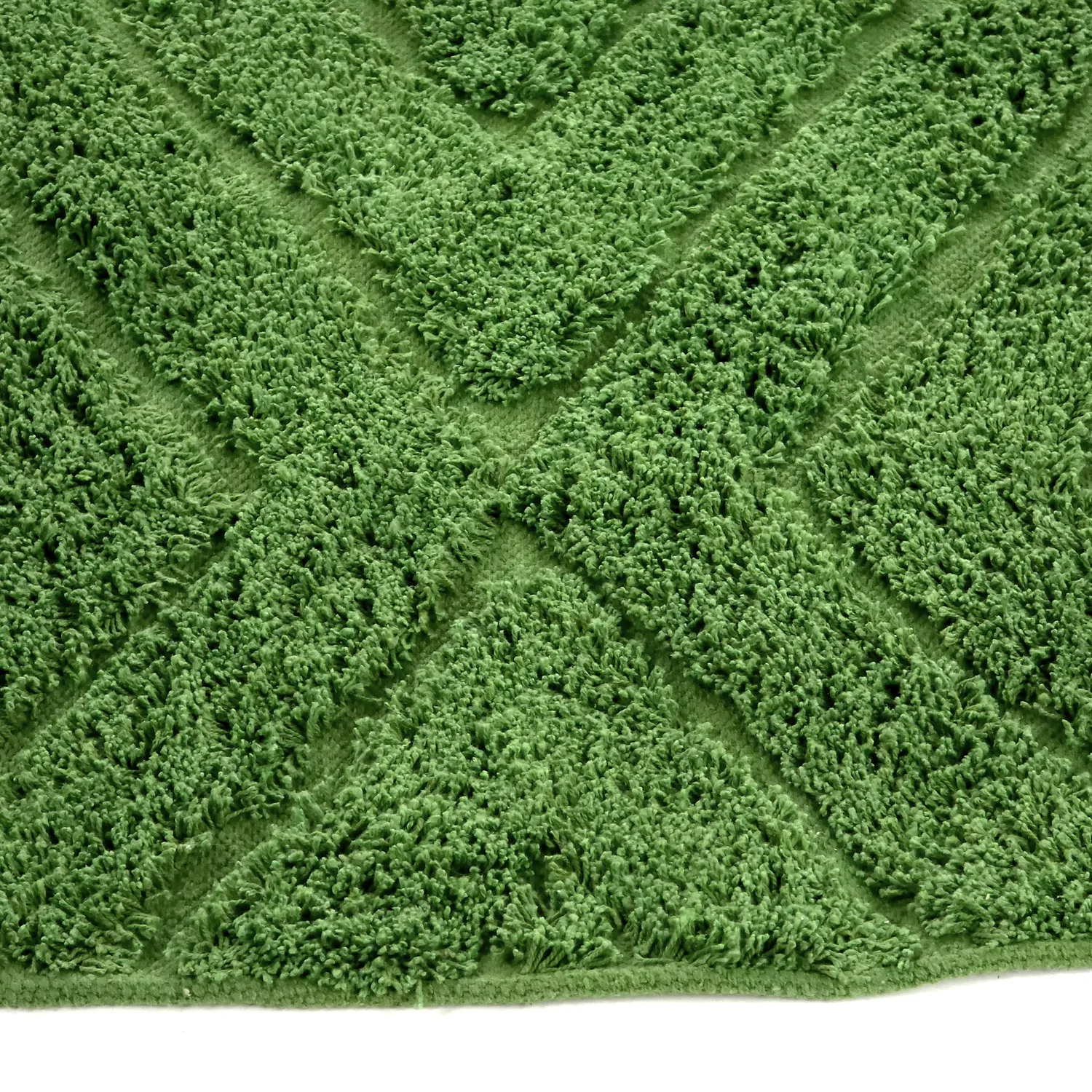 Runde tæpper - Amberley Natural Cotton Shaggy (grøn)