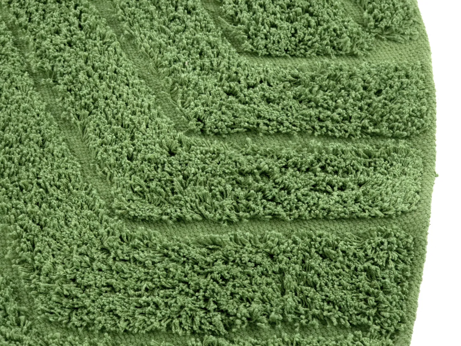 Runde tæpper - Amberley Natural Cotton Shaggy (grøn)