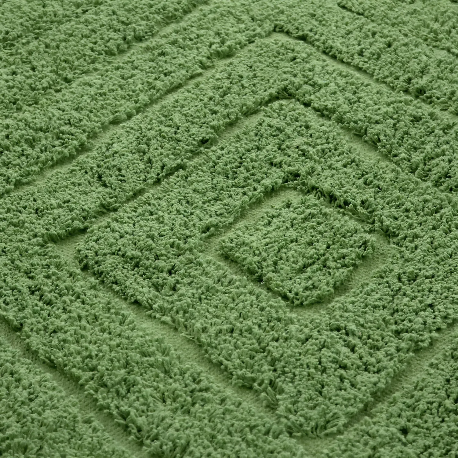 Runde tæpper - Amberley Natural Cotton Shaggy (grøn)