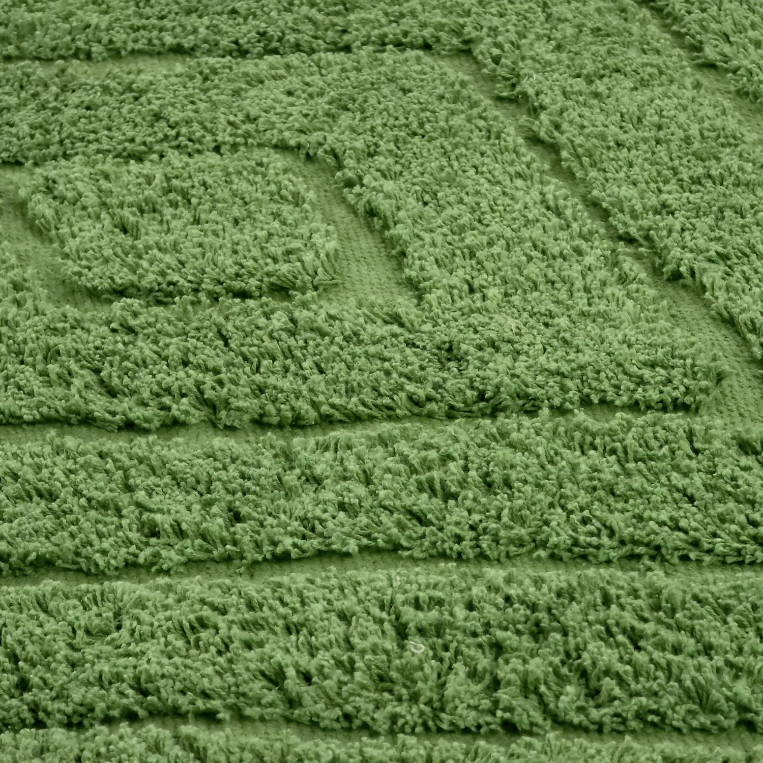 Runde tæpper - Amberley Natural Cotton Shaggy (grøn)