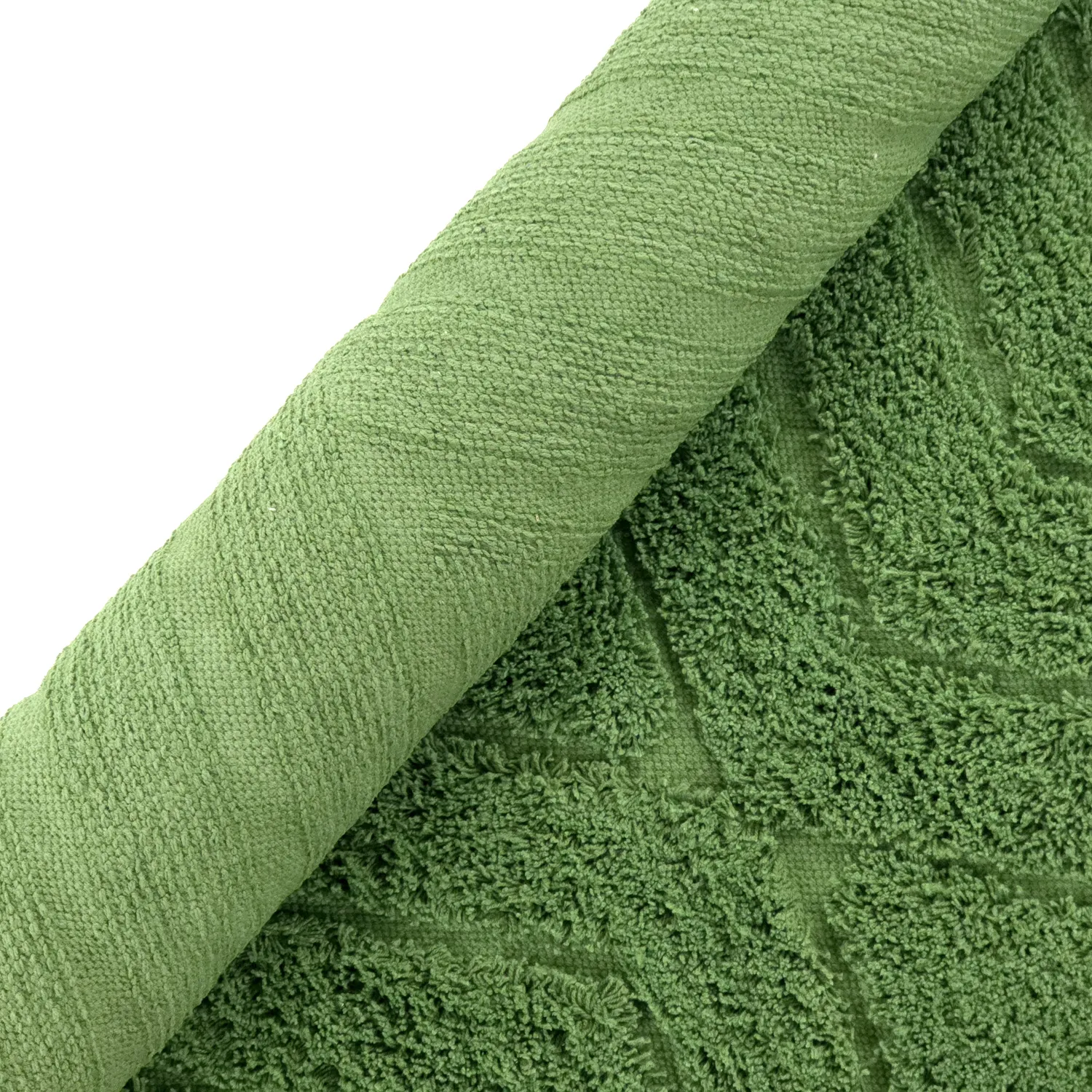 Runde tæpper - Amberley Natural Cotton Shaggy (grøn)