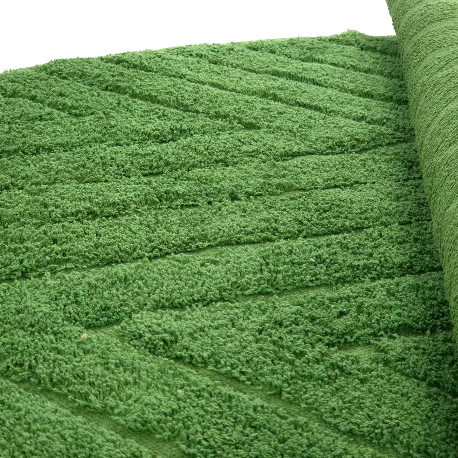 Runde tæpper - Amberley Natural Cotton Shaggy (grøn)