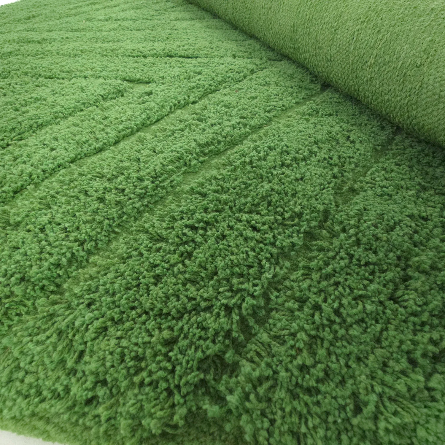 Runde tæpper - Amberley Natural Cotton Shaggy (grøn)