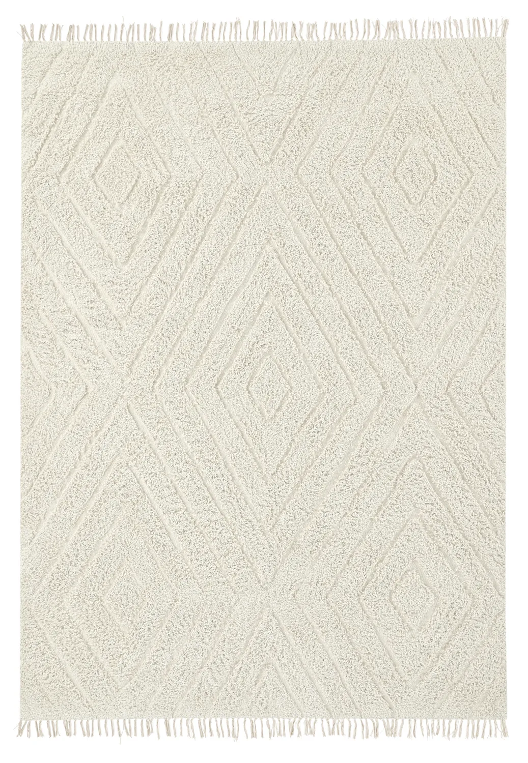 Ryatæpper - Amberley Natural Cotton Shaggy (off-white)