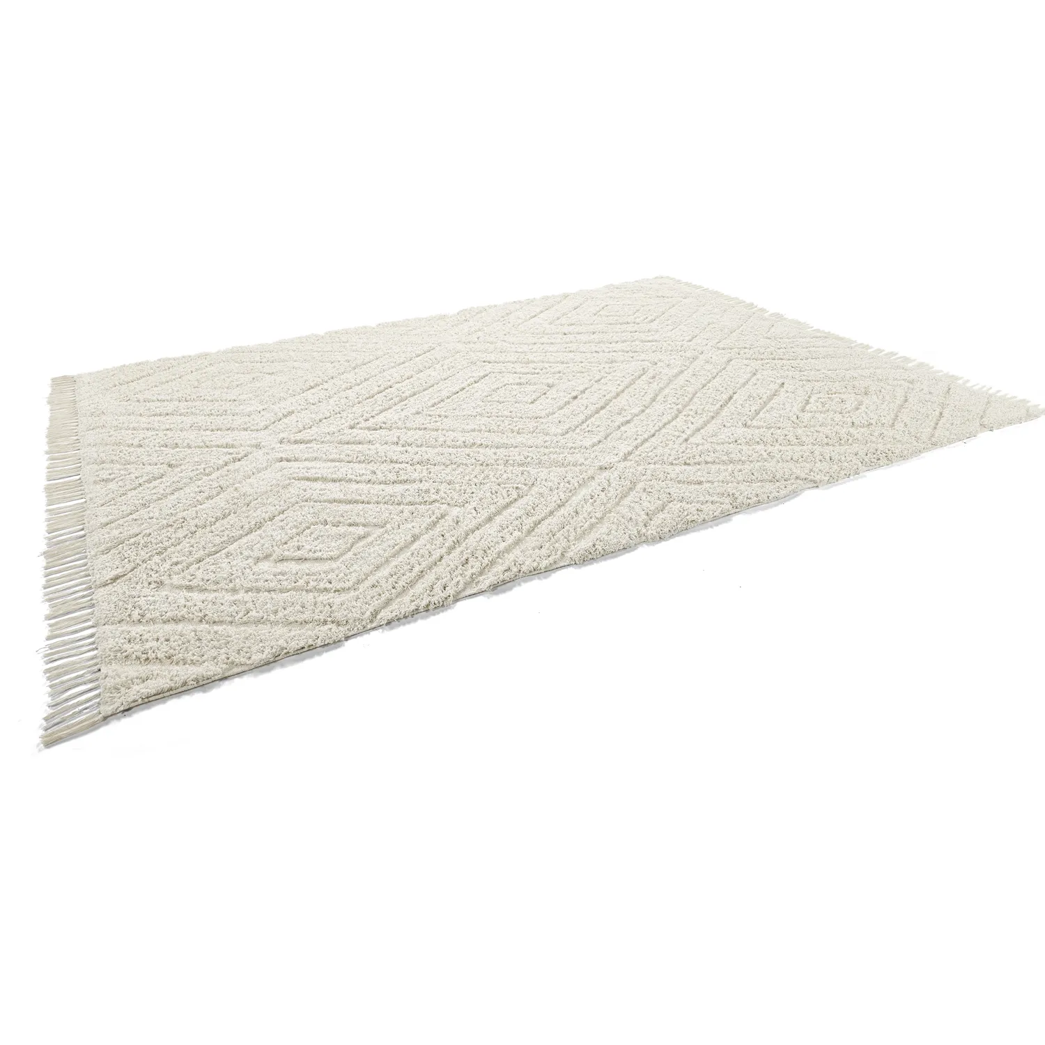Ryatæpper - Amberley Natural Cotton Shaggy (off-white)