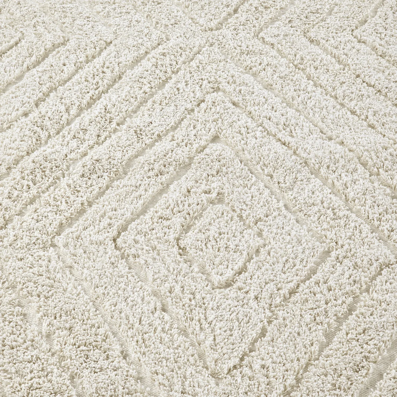 Ryatæpper - Amberley Natural Cotton Shaggy (off-white)