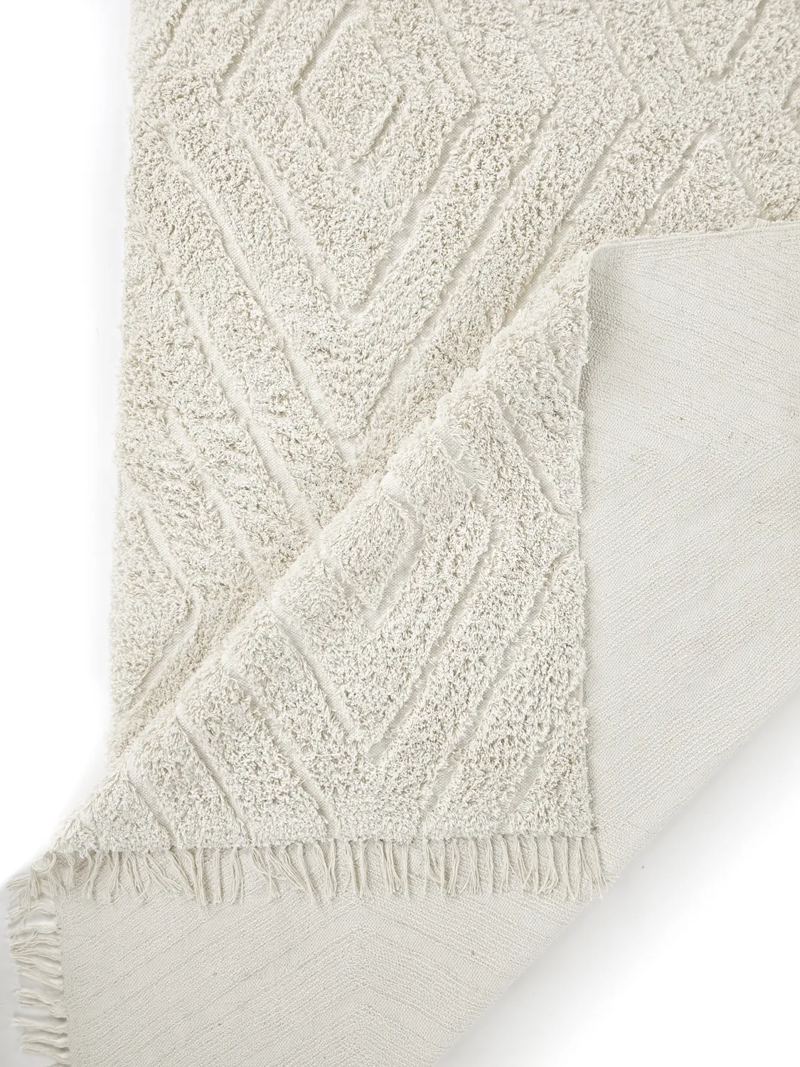 Ryatæpper - Amberley Natural Cotton Shaggy (off-white)