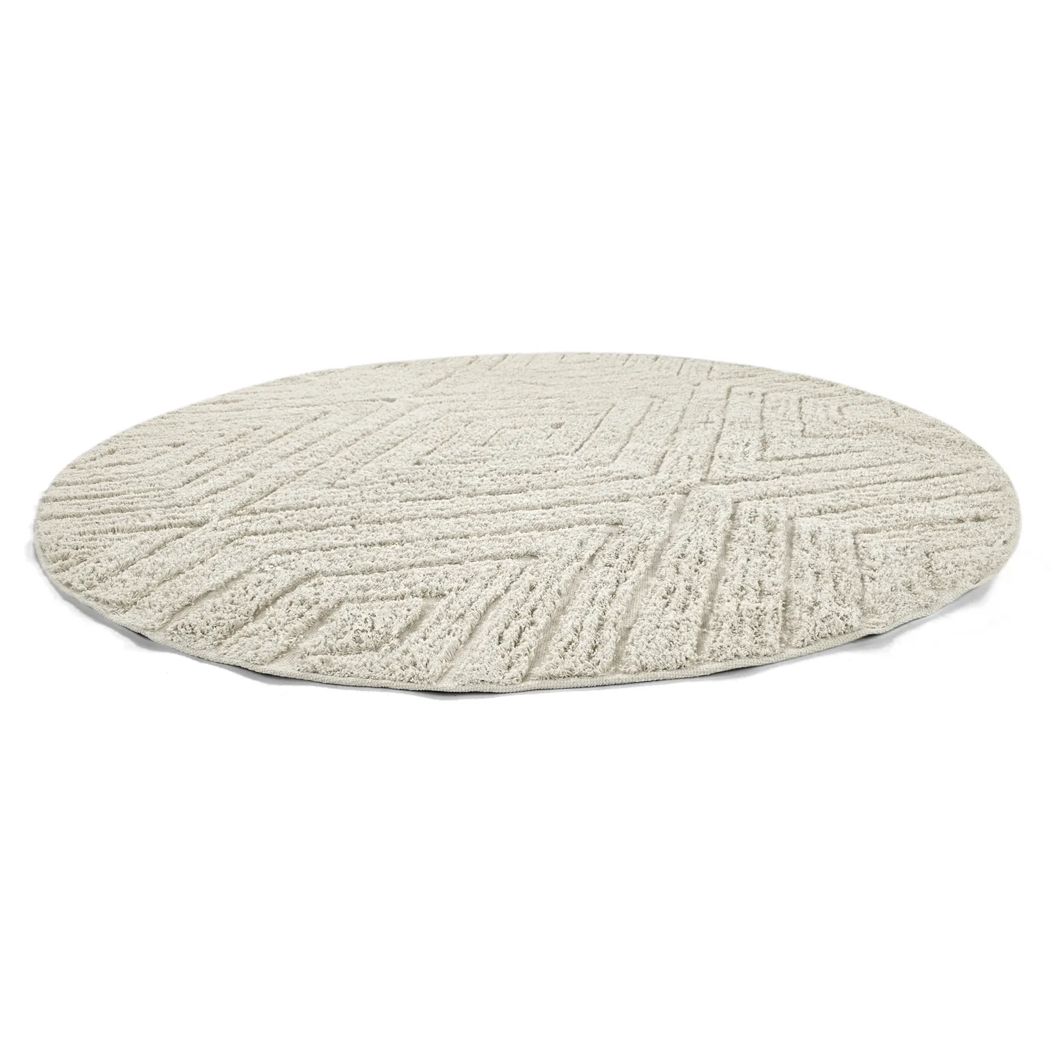 Runde tæpper - Amberley Natural Cotton Shaggy (off-white)