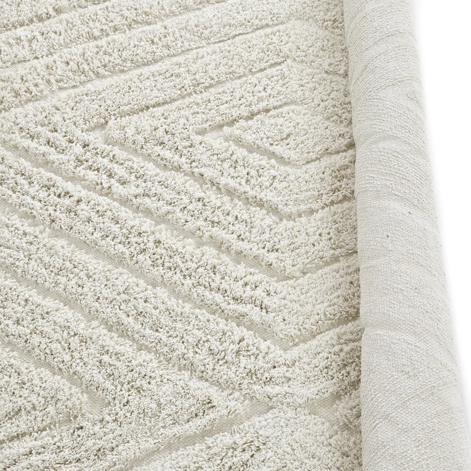 Runde tæpper - Amberley Natural Cotton Shaggy (off-white)