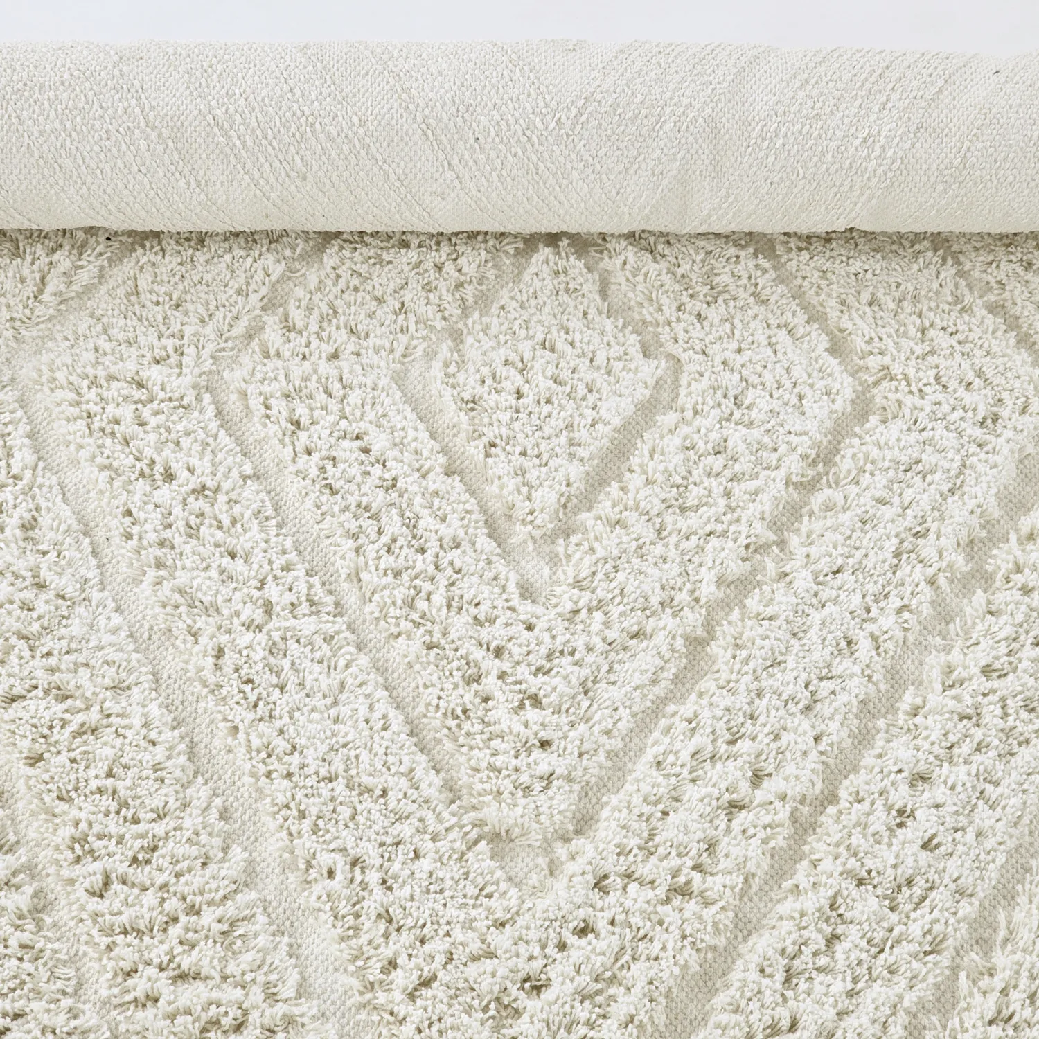 Runde tæpper - Amberley Natural Cotton Shaggy (off-white)
