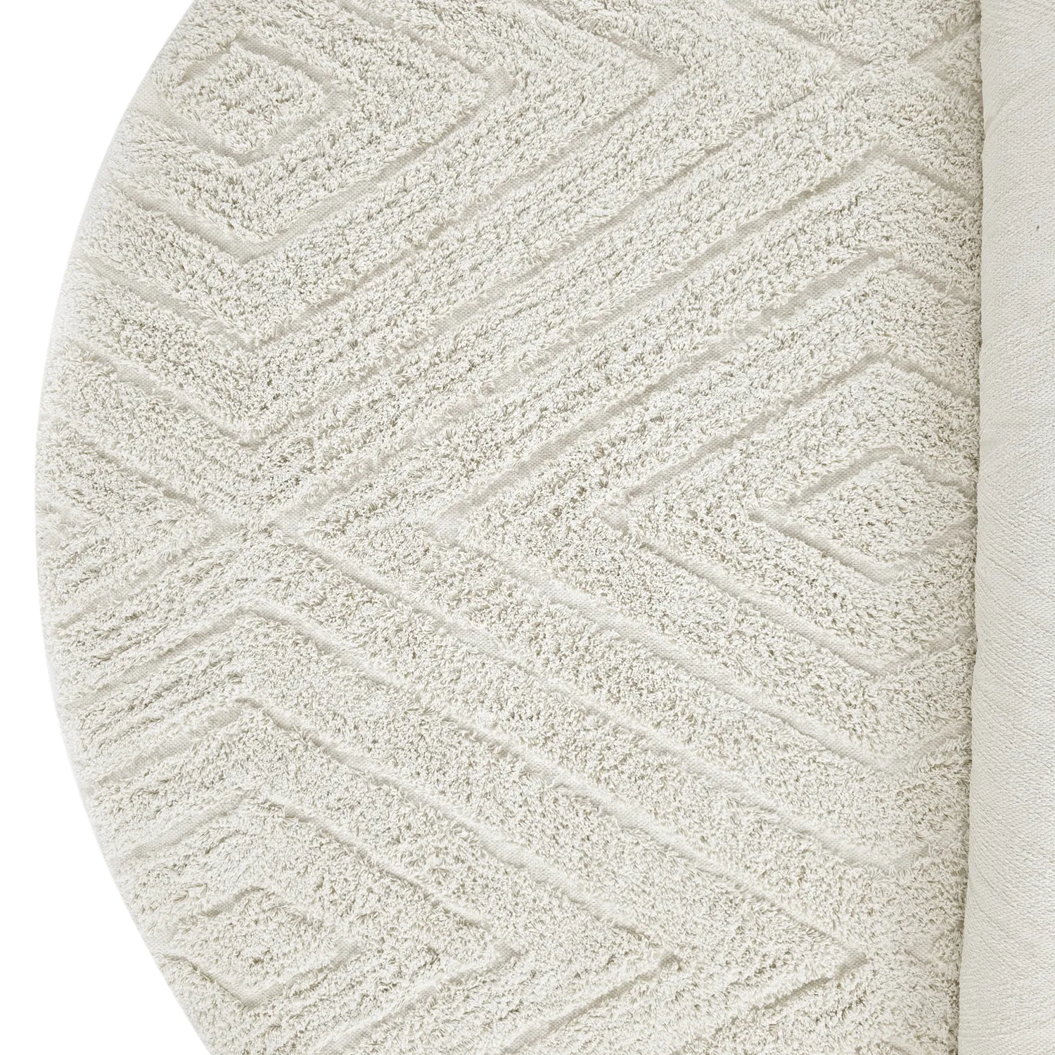 Runde tæpper - Amberley Natural Cotton Shaggy (off-white)