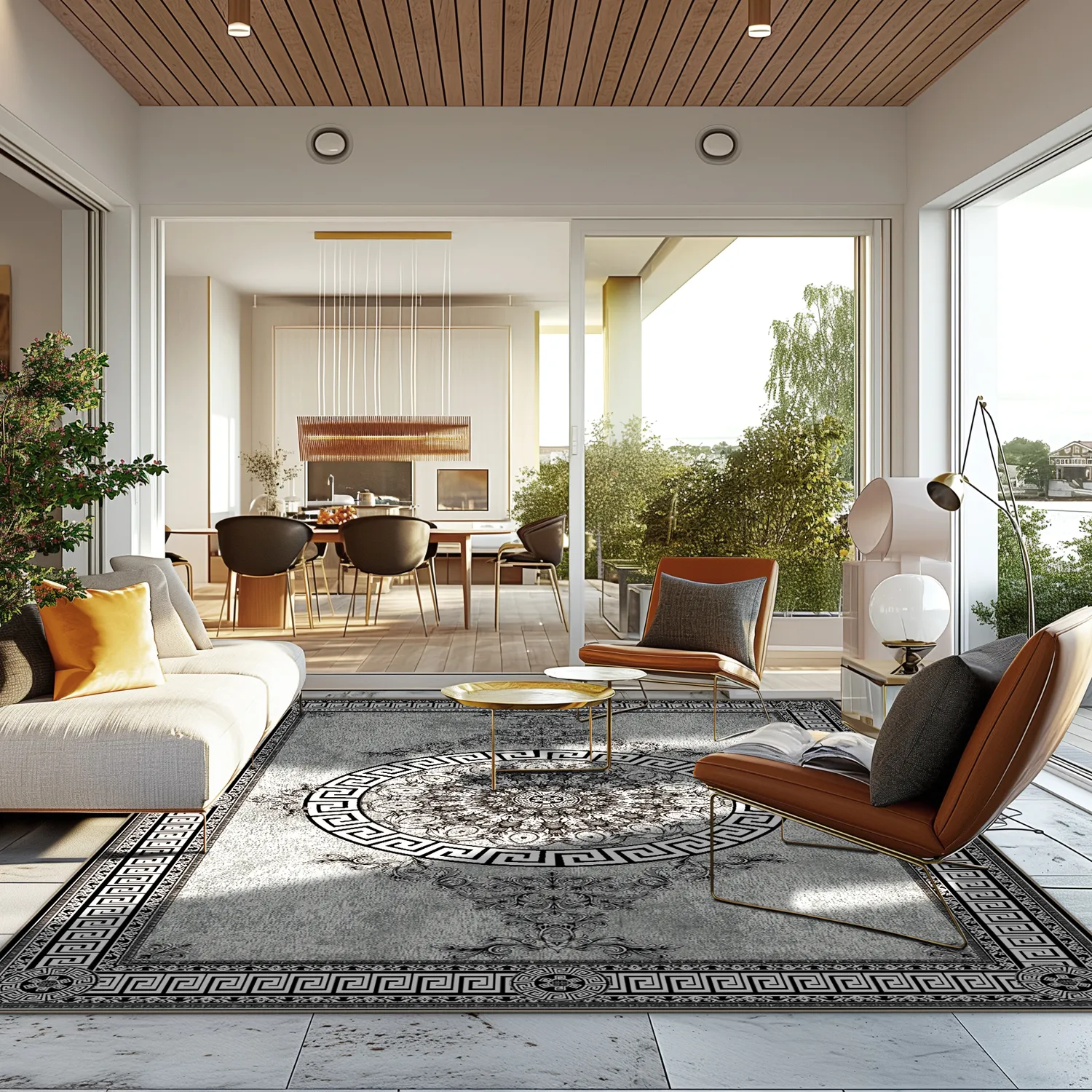 Wilton-tæppe - Amer (sort/hvid)