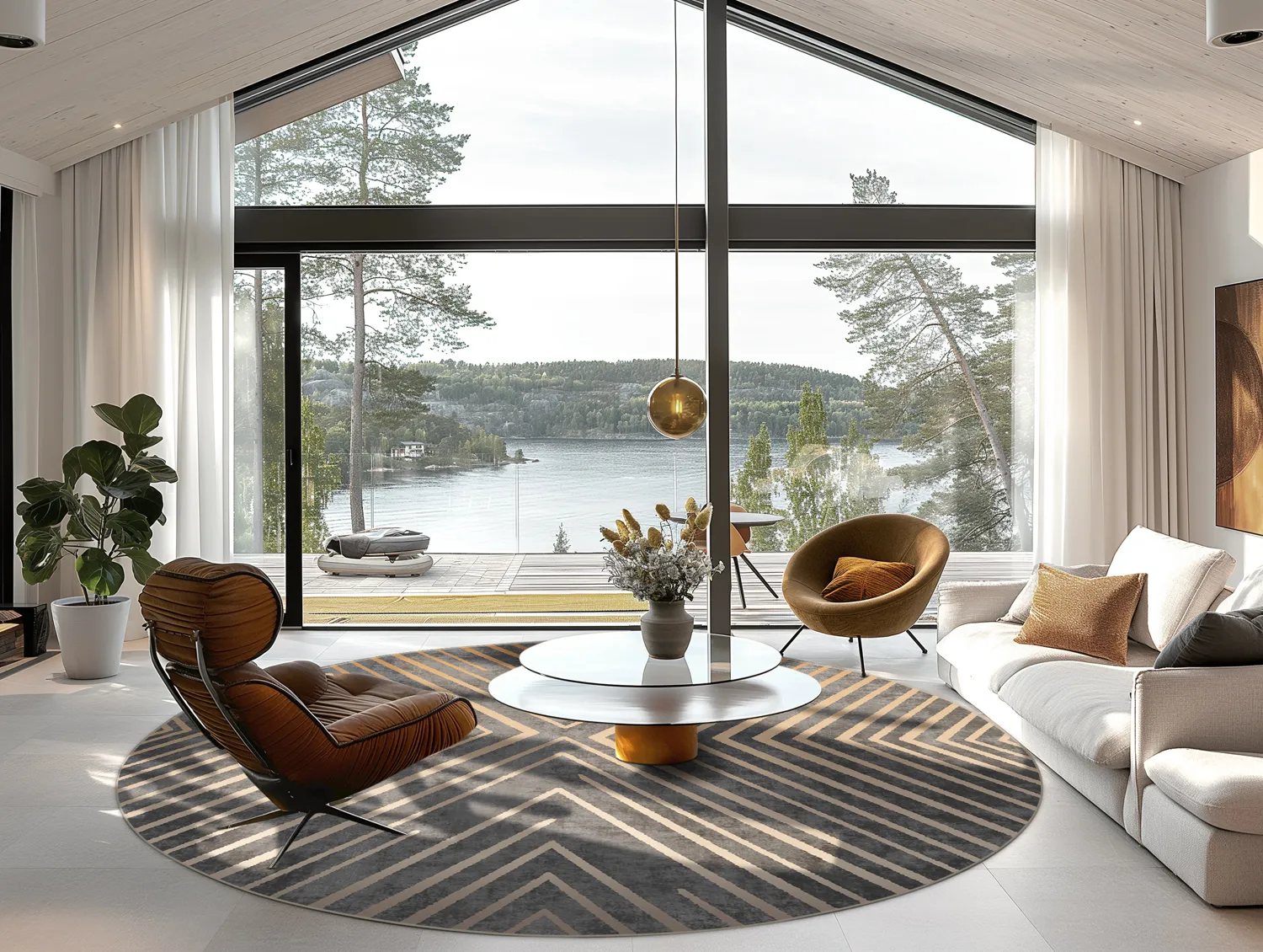 Rundt tæppe - Amorgos (cloud)