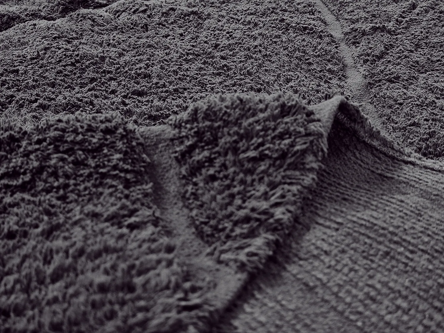 Ryatæpper - Andrea Natural Cotton Shaggy (sort)