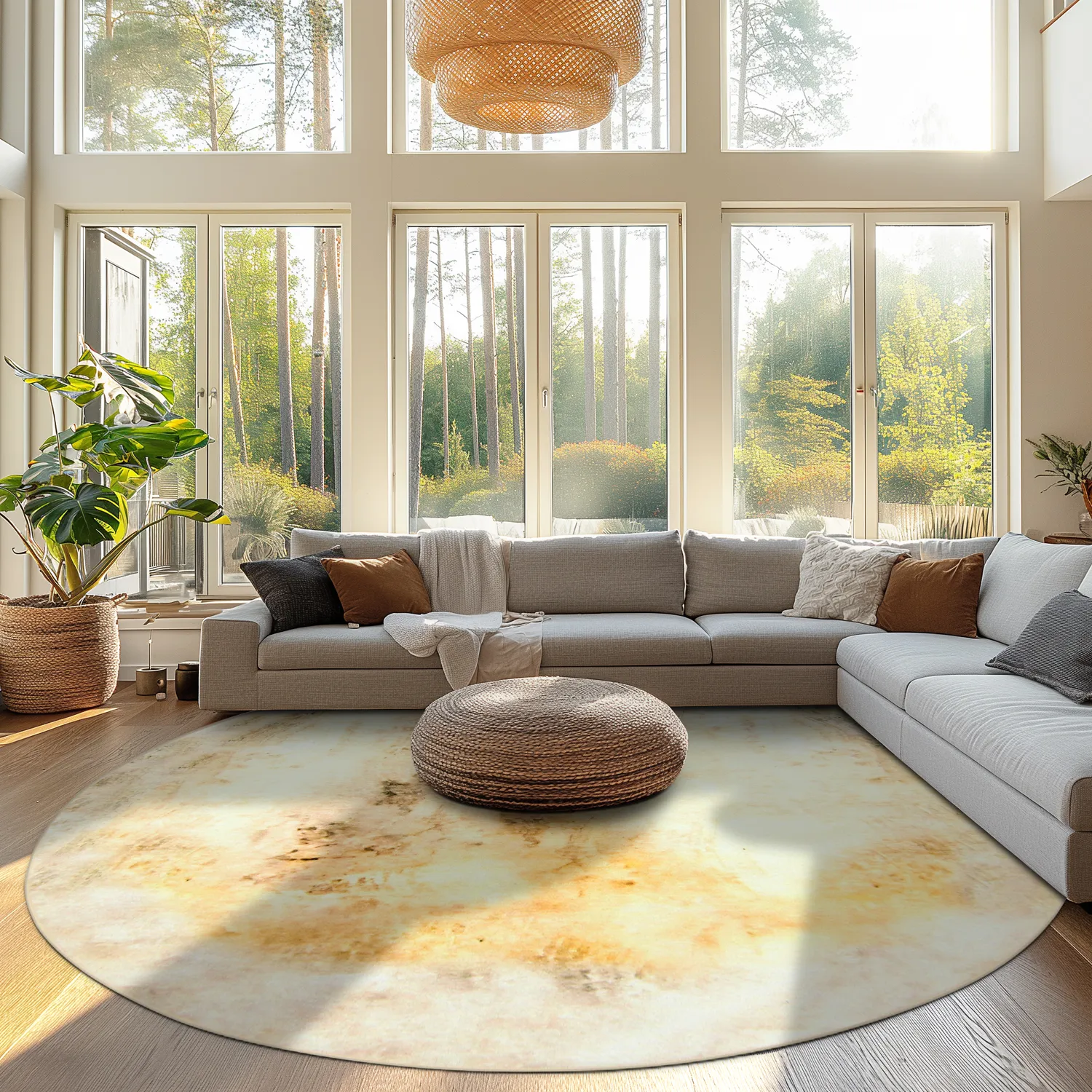 Rundt tæppe - Aneto (beige)