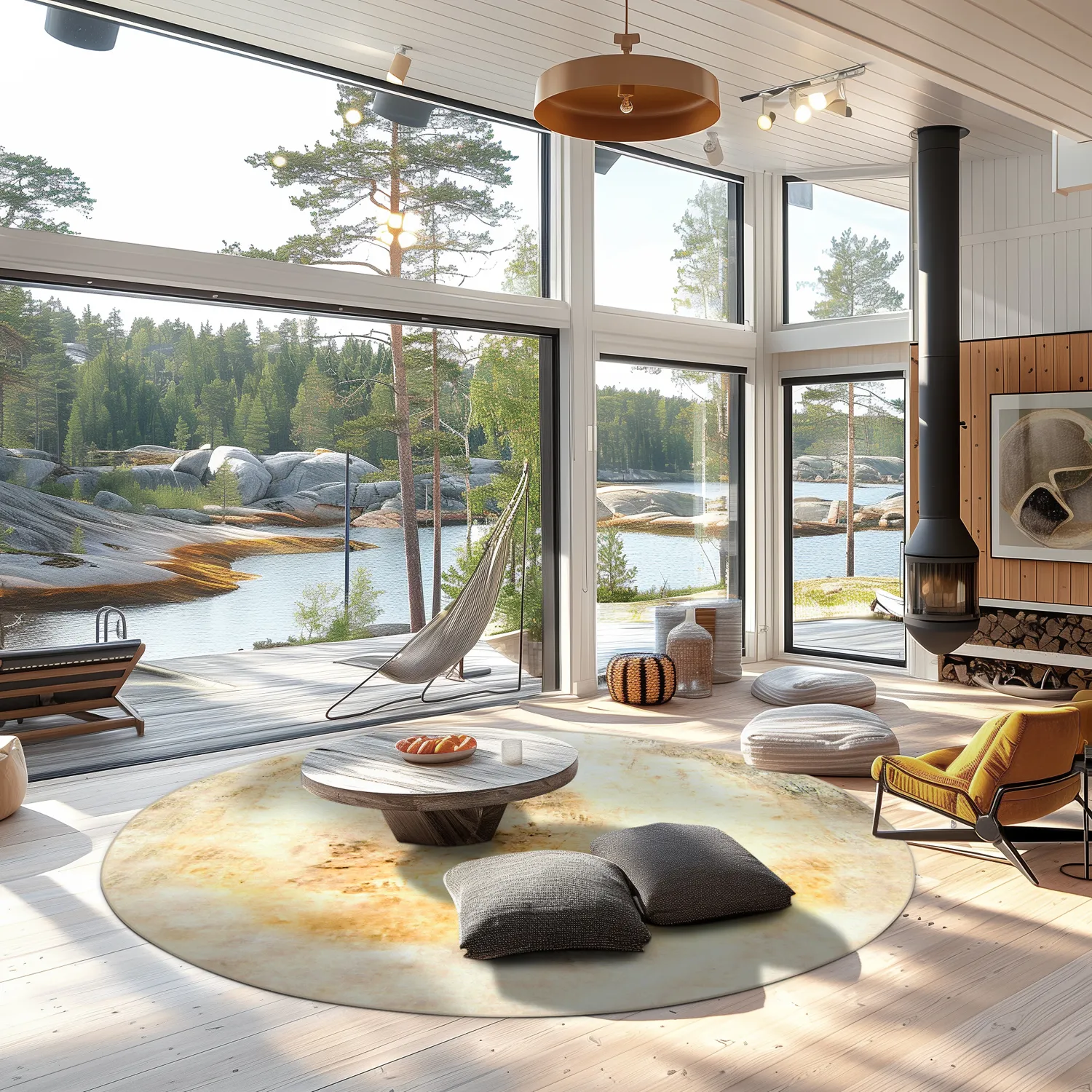 Rundt tæppe - Aneto (beige)