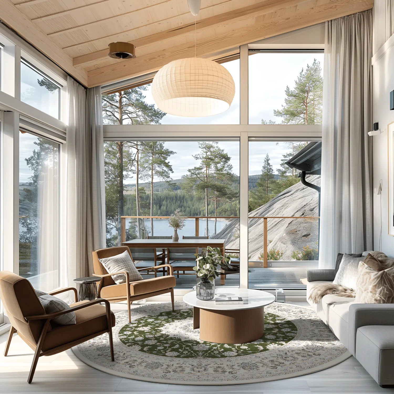 Rundt tæppe - Arabella (grøn)