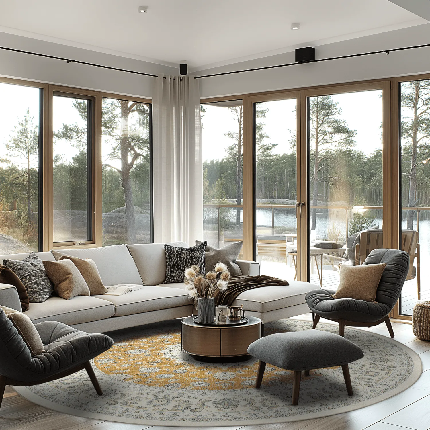 Rundt tæppe - Arabella (ochre)