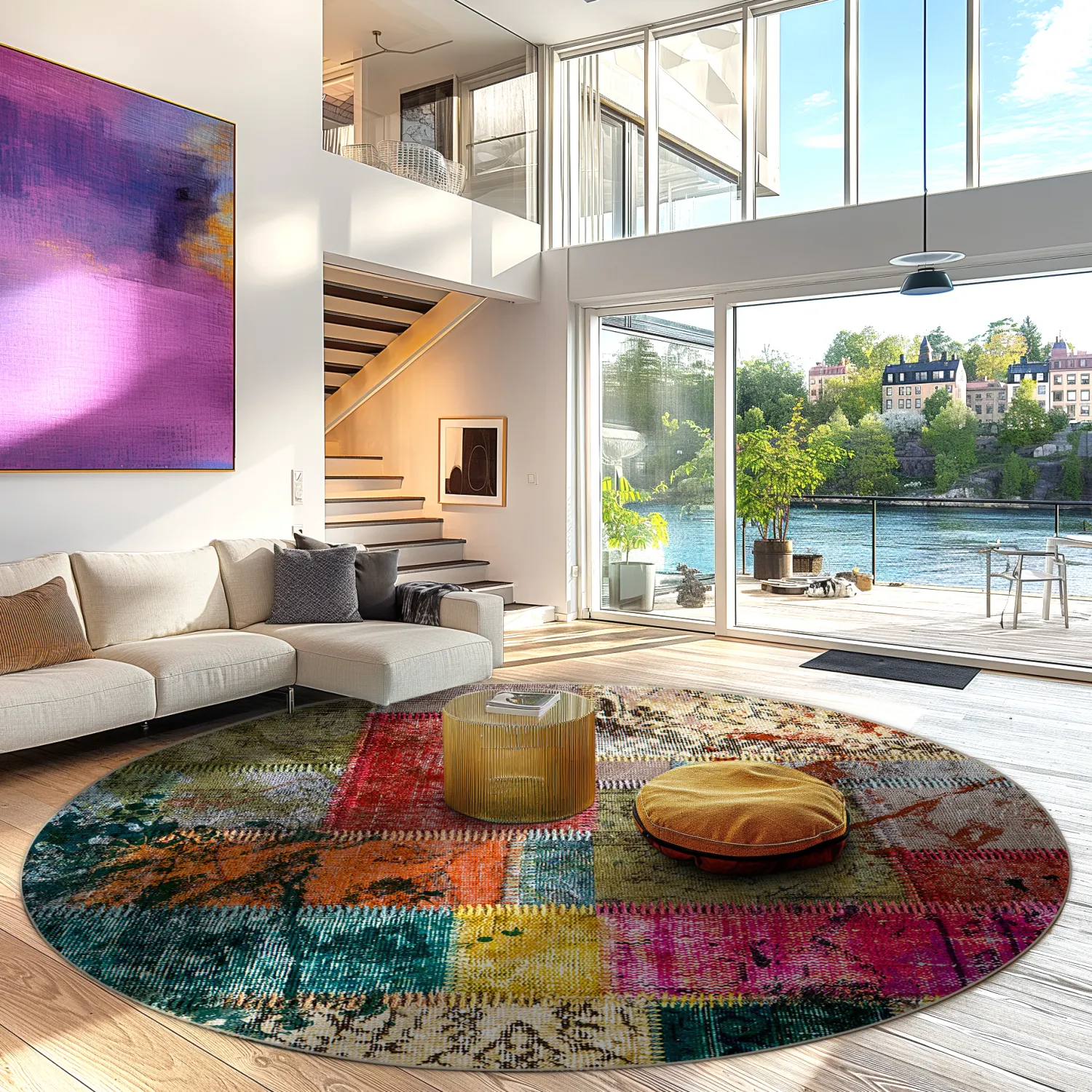 Rundt tæppe - Ariana (multi)