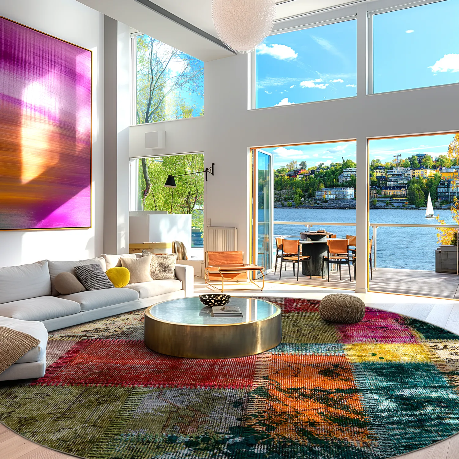 Rundt tæppe - Ariana (multi)