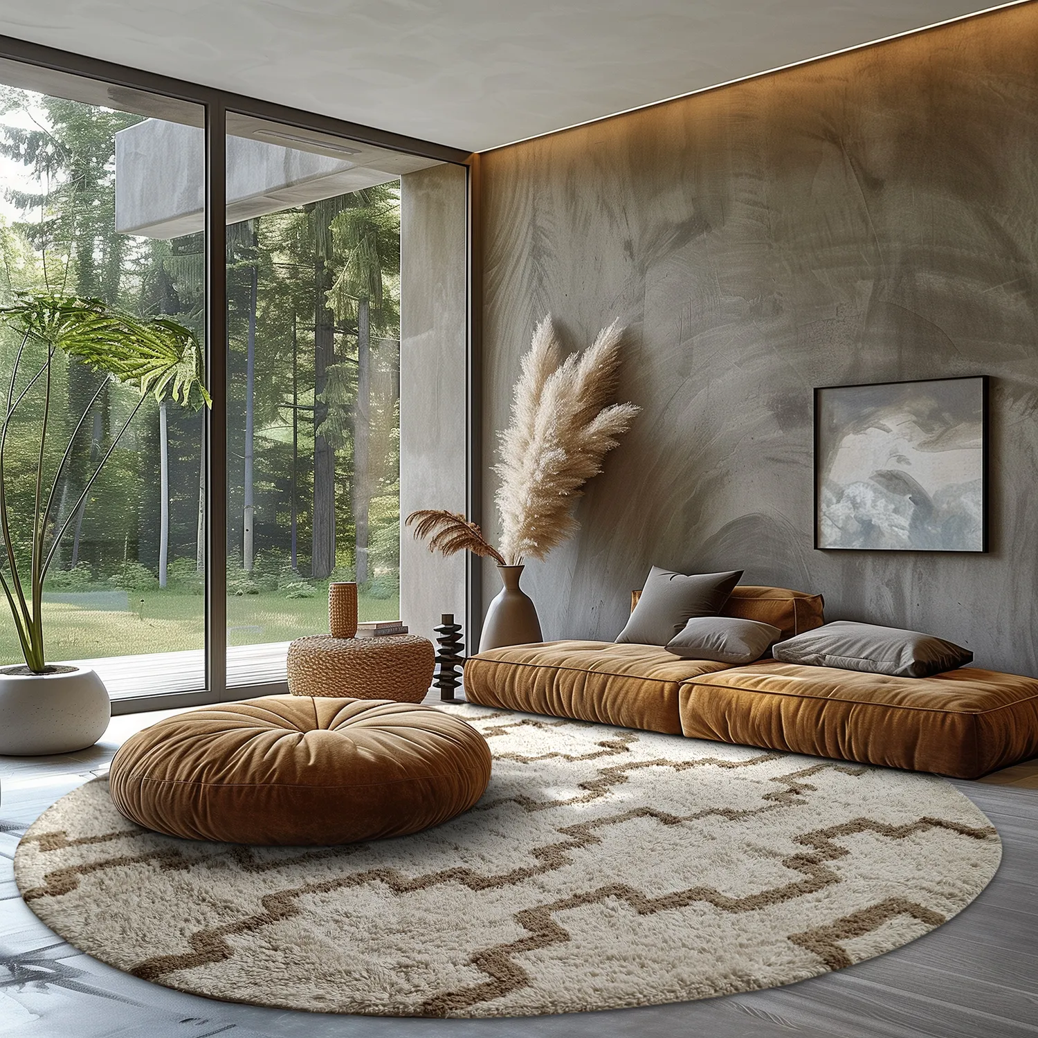 Runde tæpper - Arlon Natural Cotton Shaggy (beige)