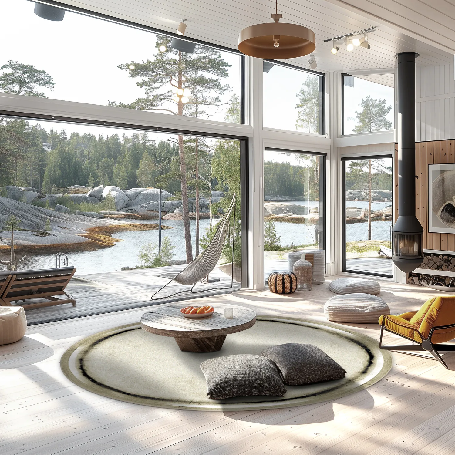 Rundt tæppe - Arriate (beige/grå)