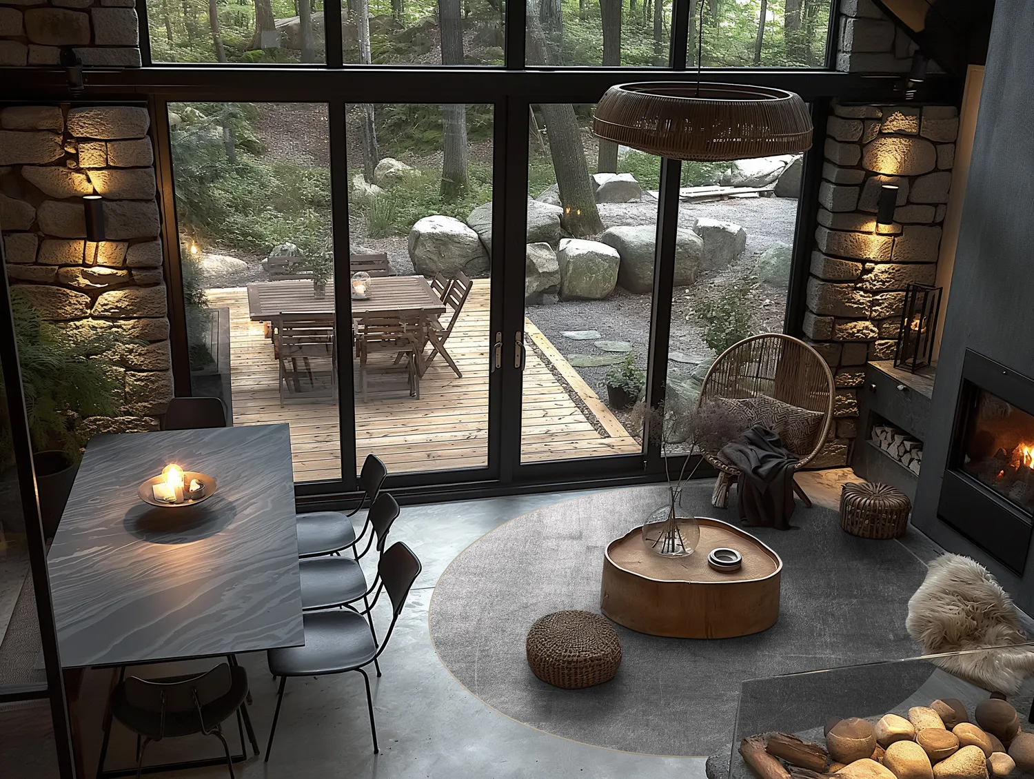 Rundt tæppe - Artena (grå)