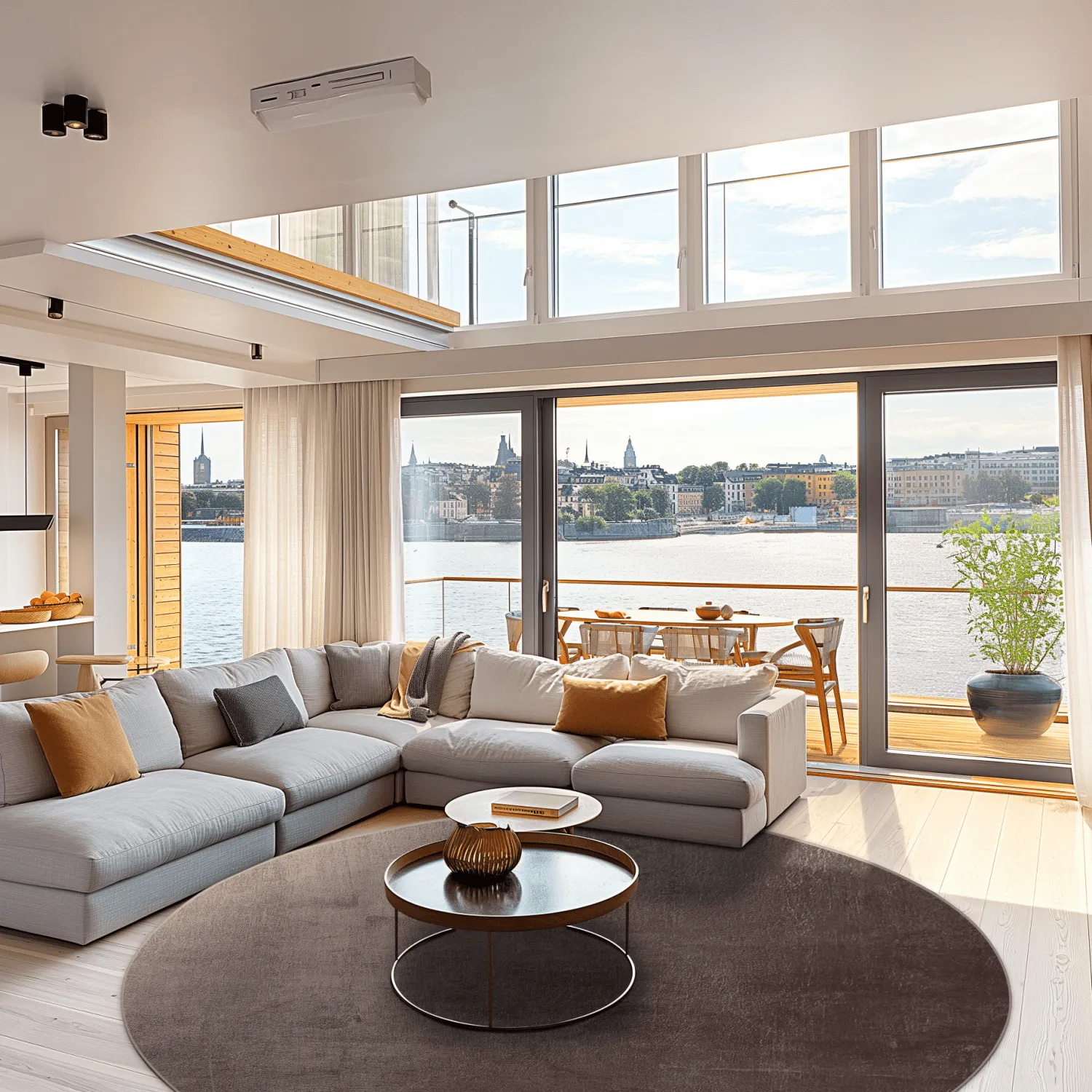 Rundt tæppe - Artena (grå/brun)