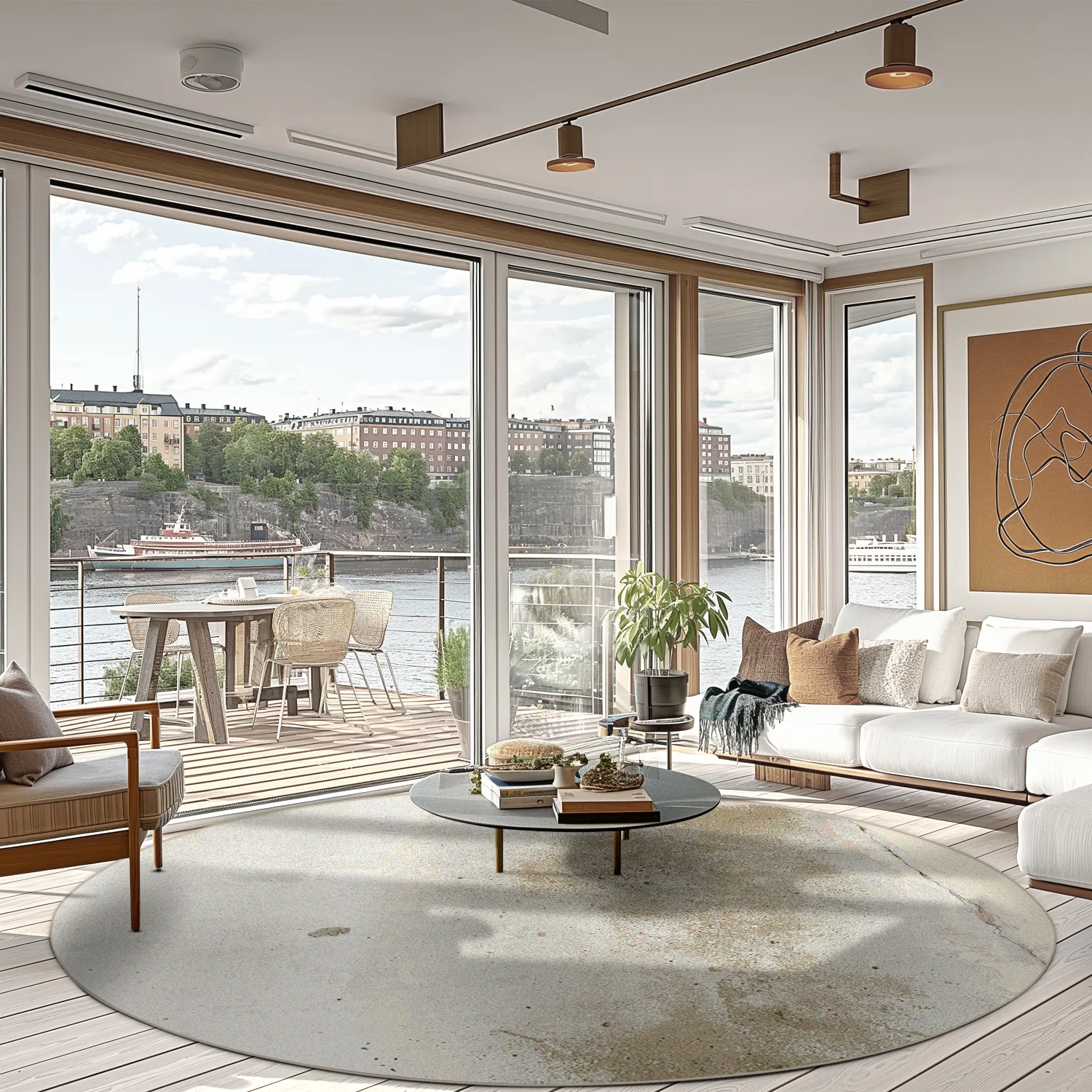 Rundt tæppe - Aurelia (beige)