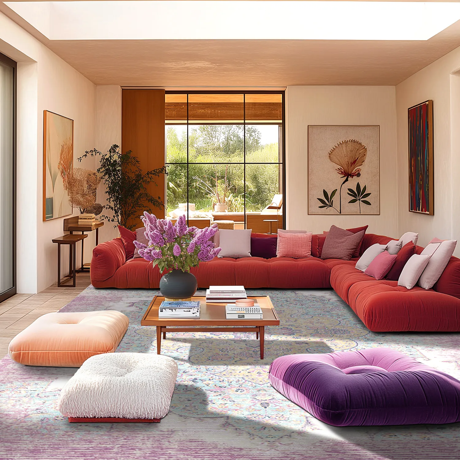 Wilton-tæppe - Badem (rosa/multi)