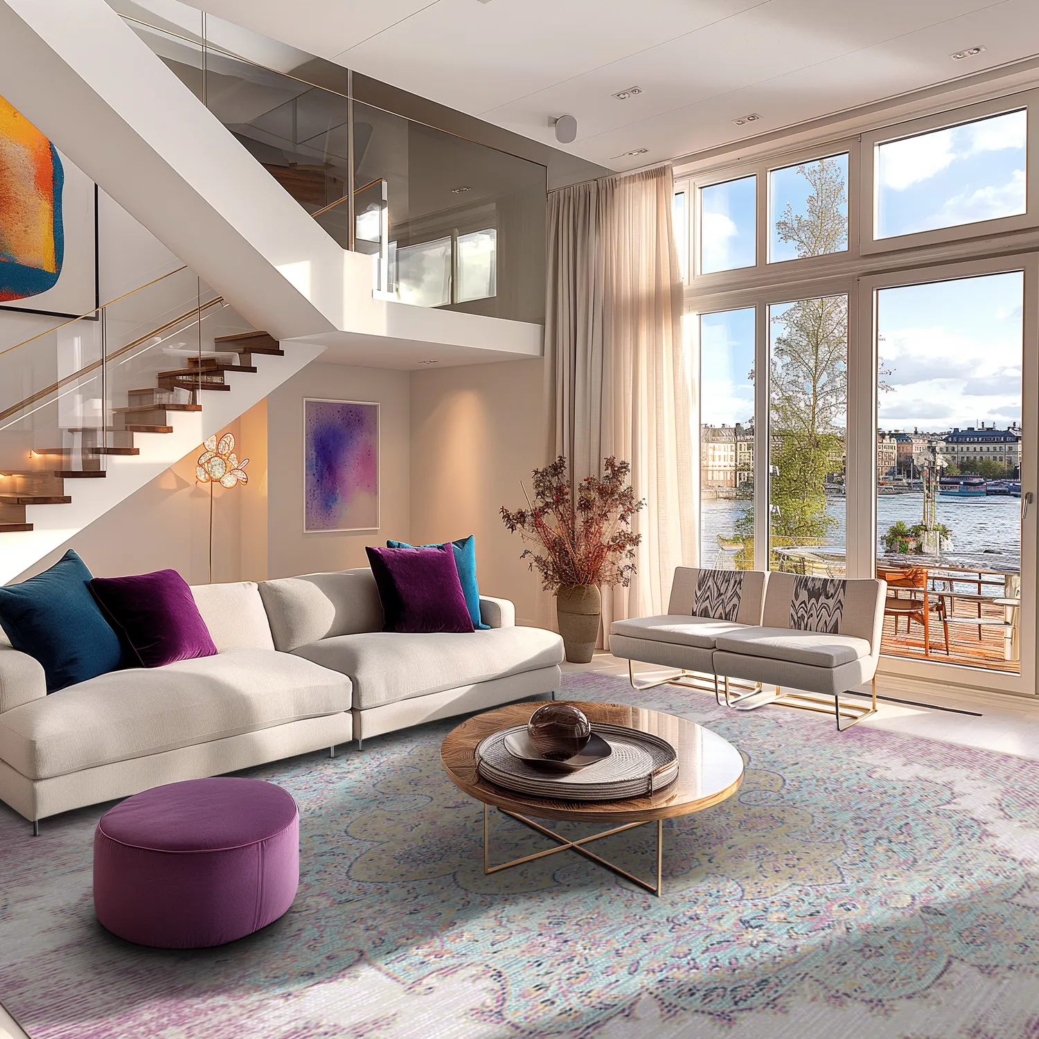 Wilton-tæppe - Badem (rosa/multi)