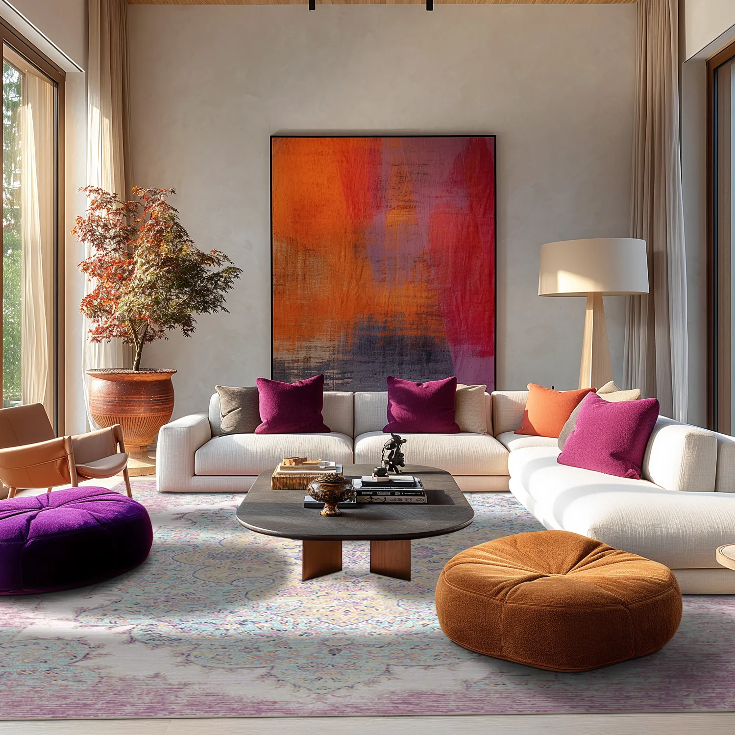 Wilton-tæppe - Badem (rosa/multi)