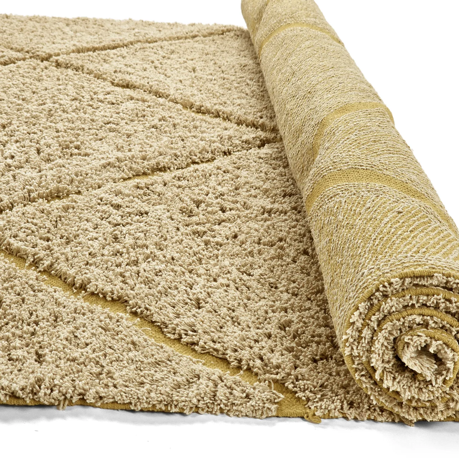 Ryatæpper - Bellevue Natural Cotton Shaggy (beige/brun)