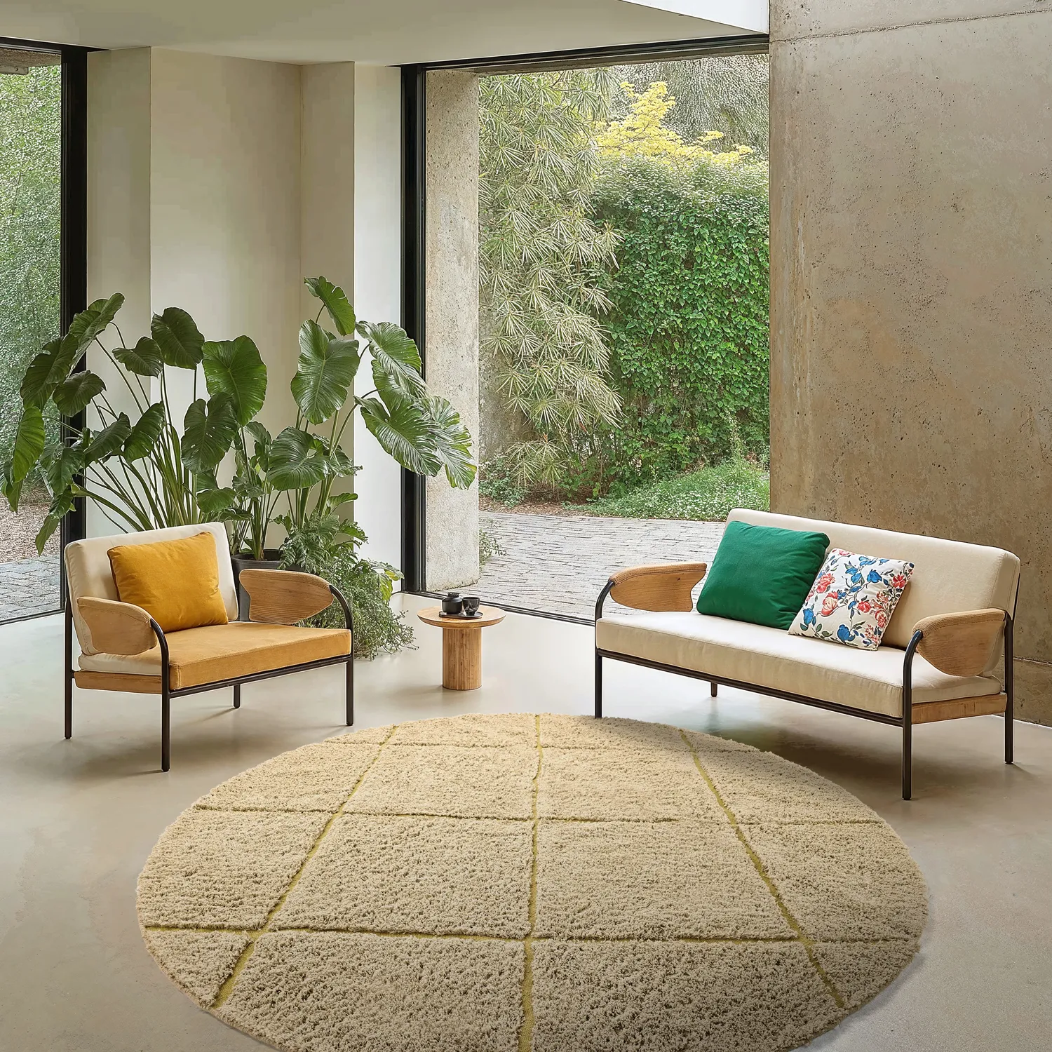 Runde tæpper - Bellevue Natural Cotton Shaggy (beige/brun)