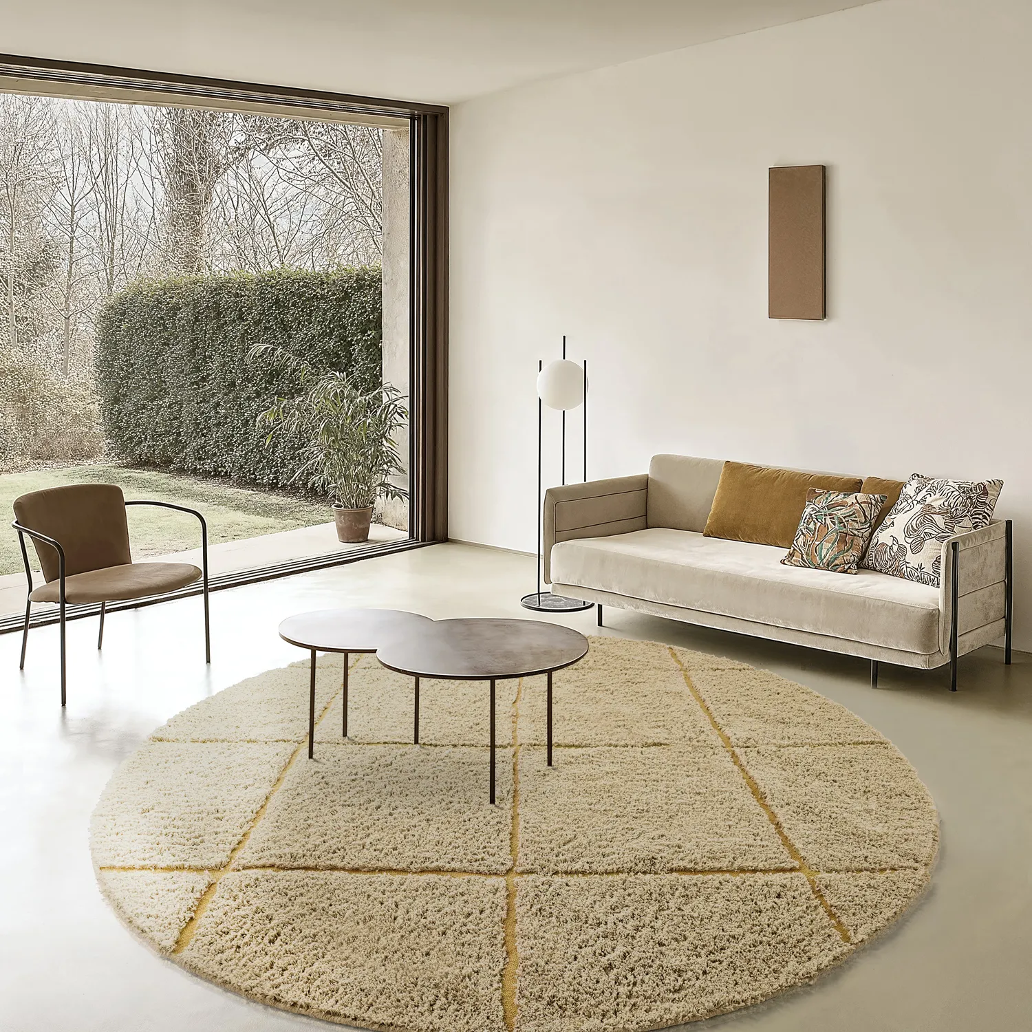 Runde tæpper - Bellevue Natural Cotton Shaggy (beige/brun)