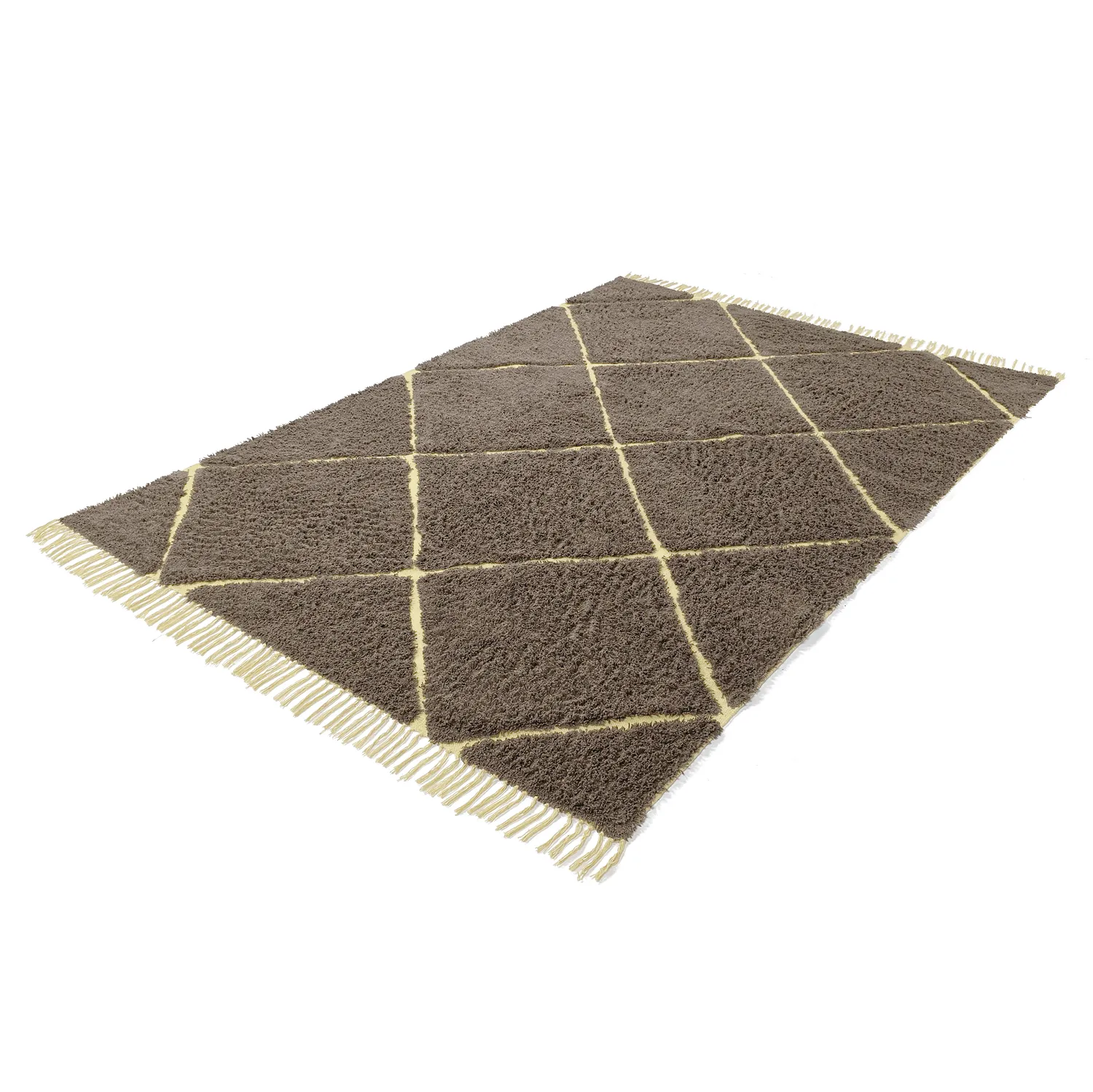 Ryatæpper - Bellevue Natural Cotton Shaggy (brun/gul)