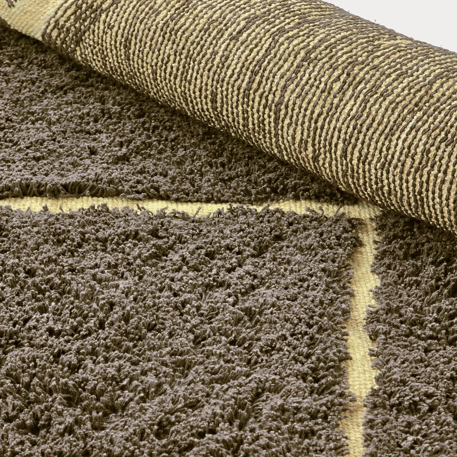 Ryatæpper - Bellevue Natural Cotton Shaggy (brun/gul)