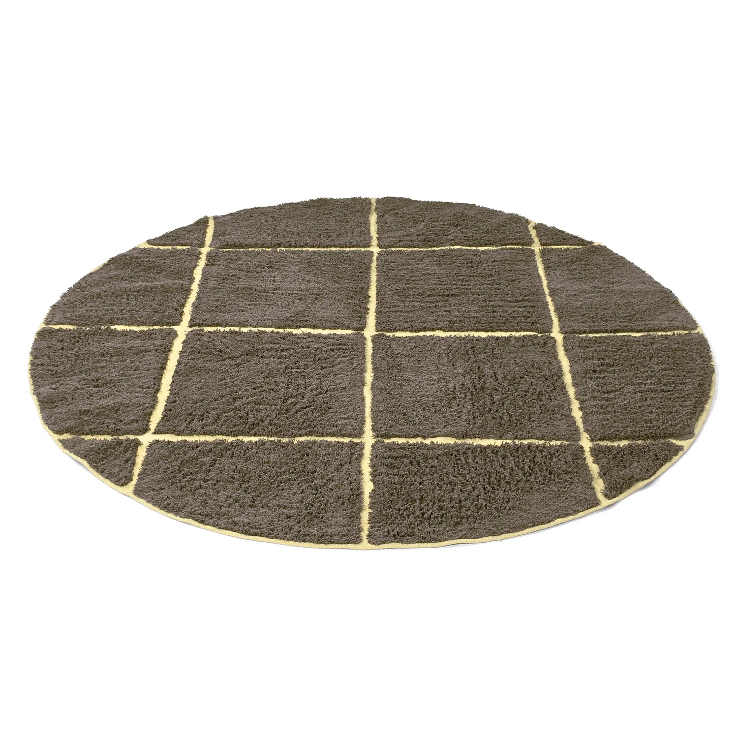 Runde tæpper - Bellevue Natural Cotton Shaggy (brun/gul)