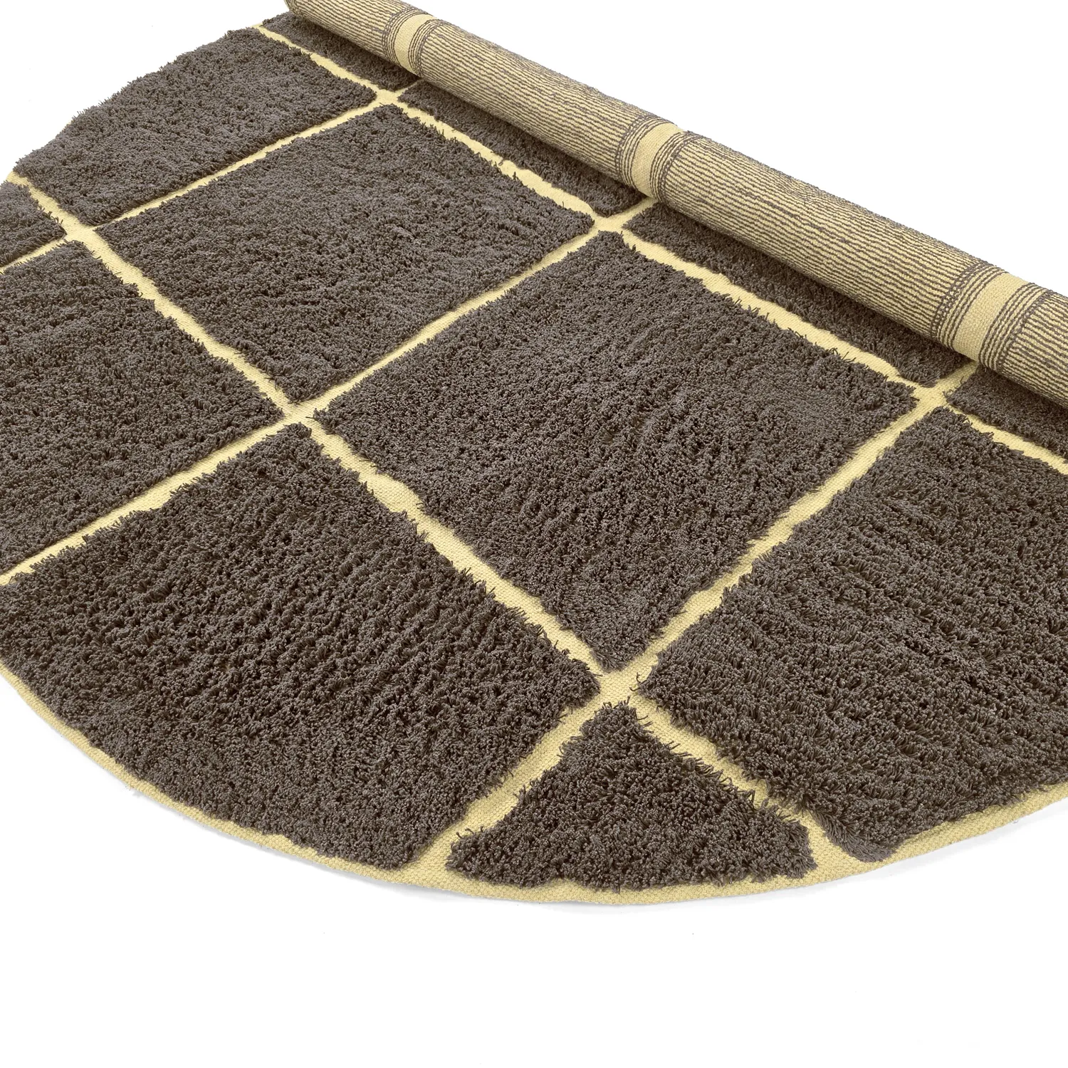 Runde tæpper - Bellevue Natural Cotton Shaggy (brun/gul)